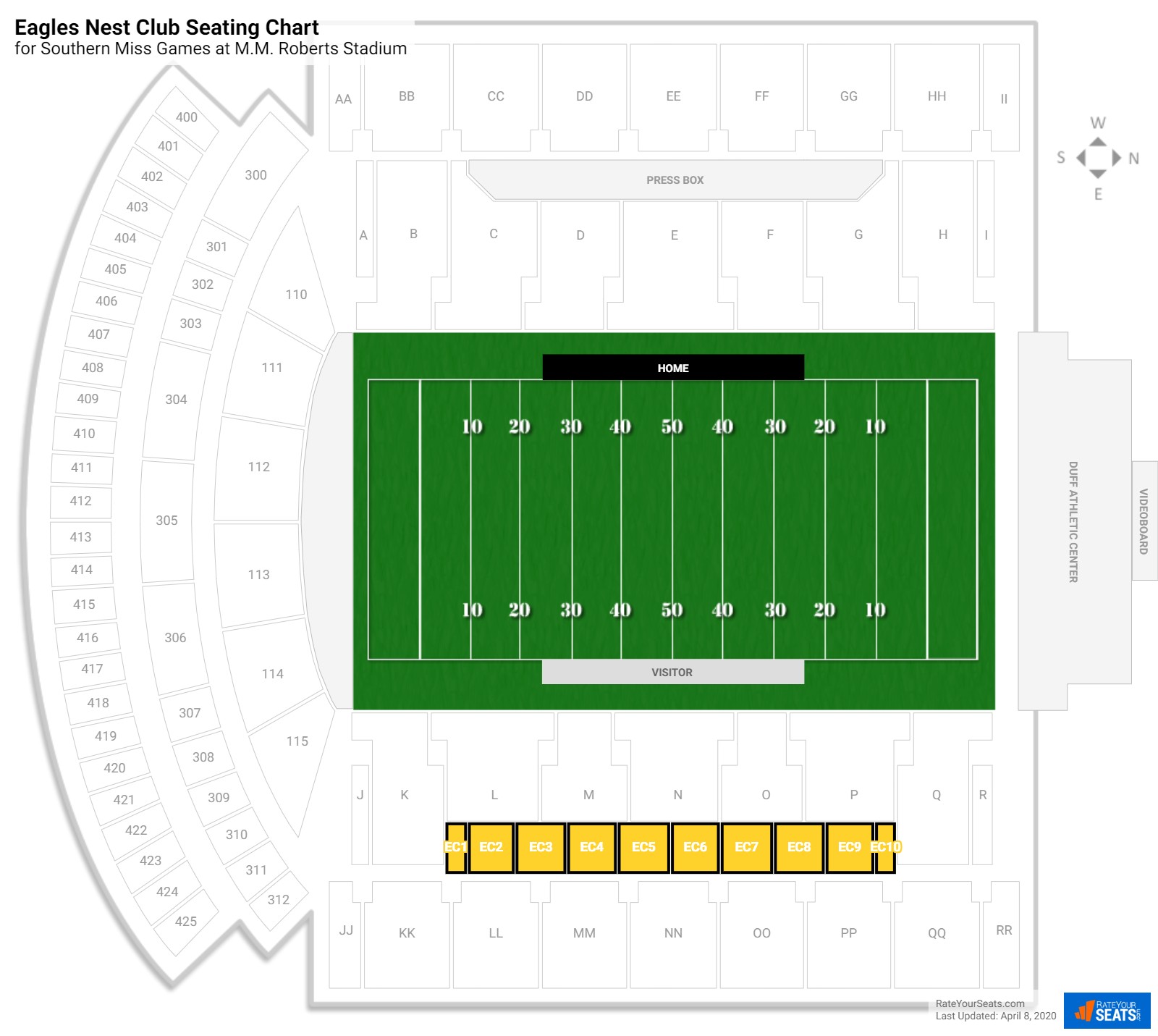 Usm Football Seating Chart