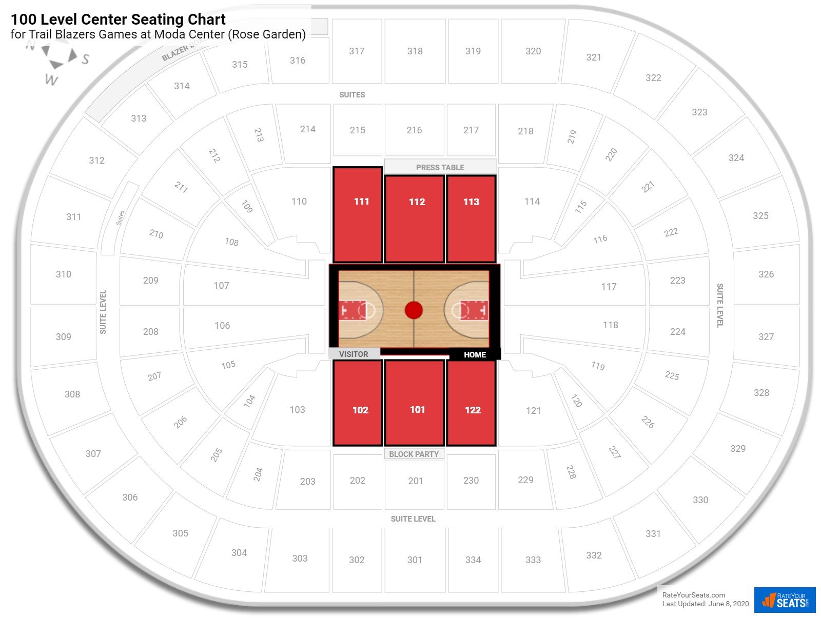 Moda Center Seating Chart With Rows