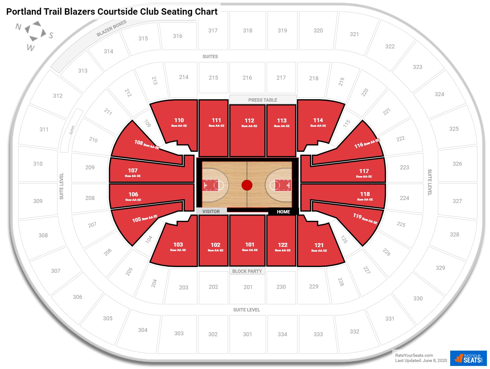 Portland Trail Blazers Interactive Seating Chart