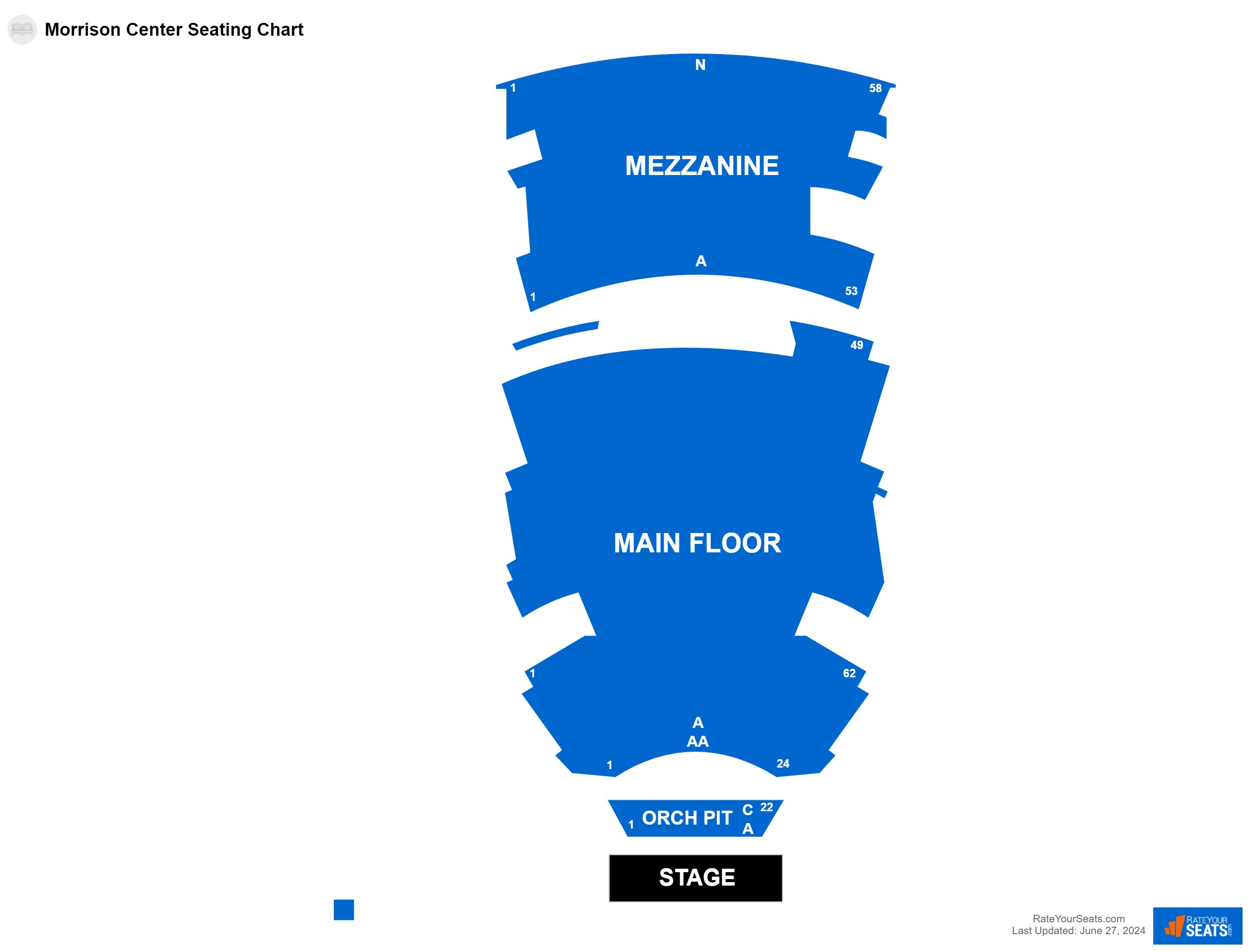 Interactive seating chart Comedy seating chart at Morrison Center