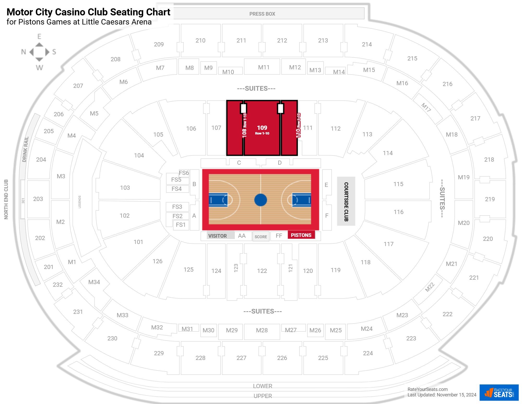 Motor City Casino Club at Little Caesars Arena - RateYourSeats.com