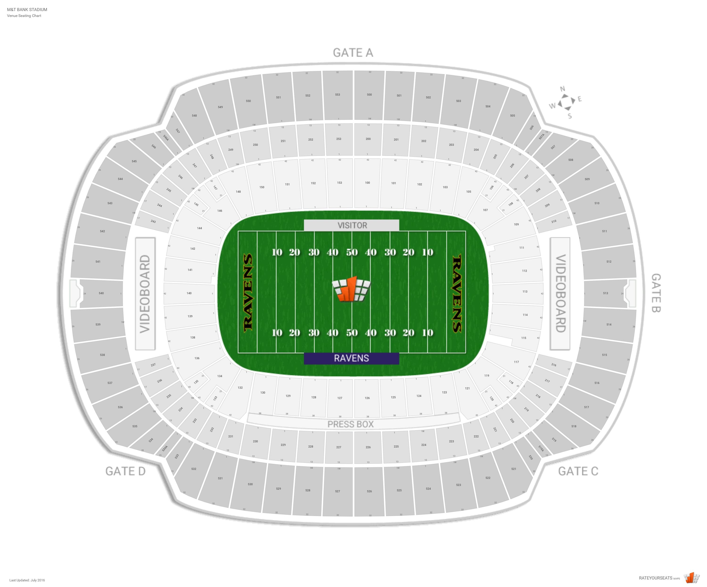 M And T Bank Stadium Seating Chart Virtual