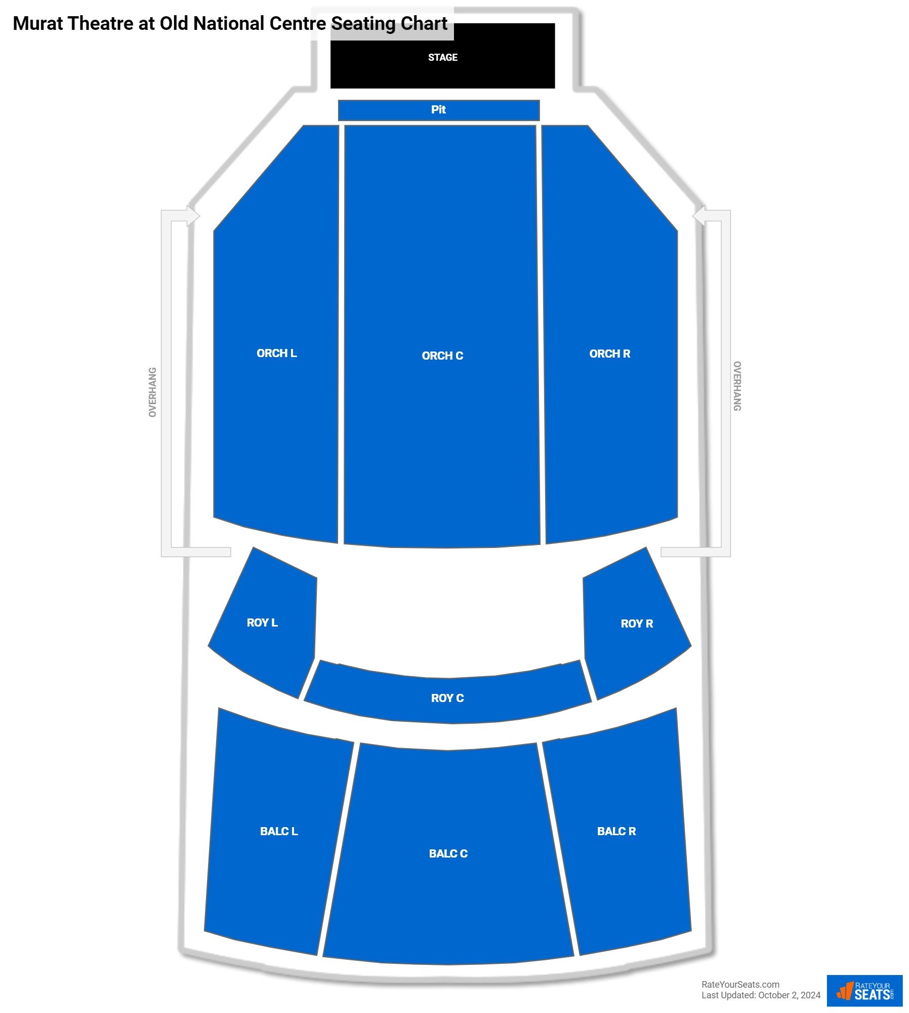 Murat Theatre At Old National Centre Seating Chart Rateyourseats Com