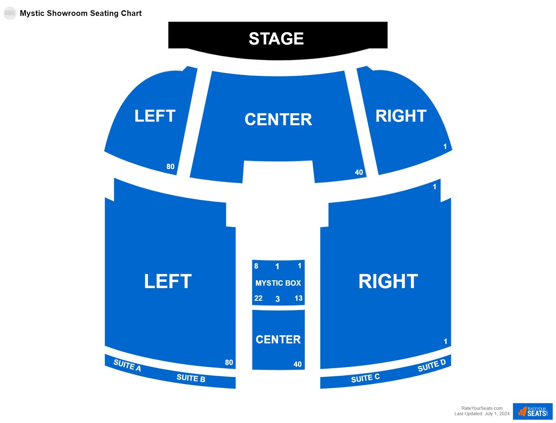 Interactive seating chart Comedy seating chart at Mystic Lake Casino Hotel