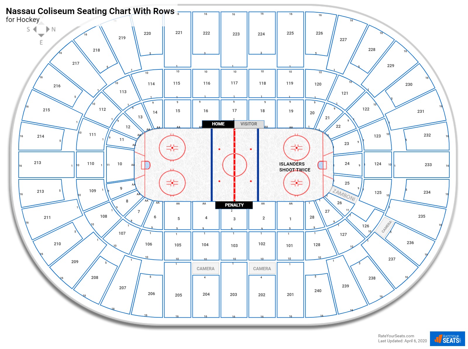 Nassau Coliseum seating chart with rows hockey