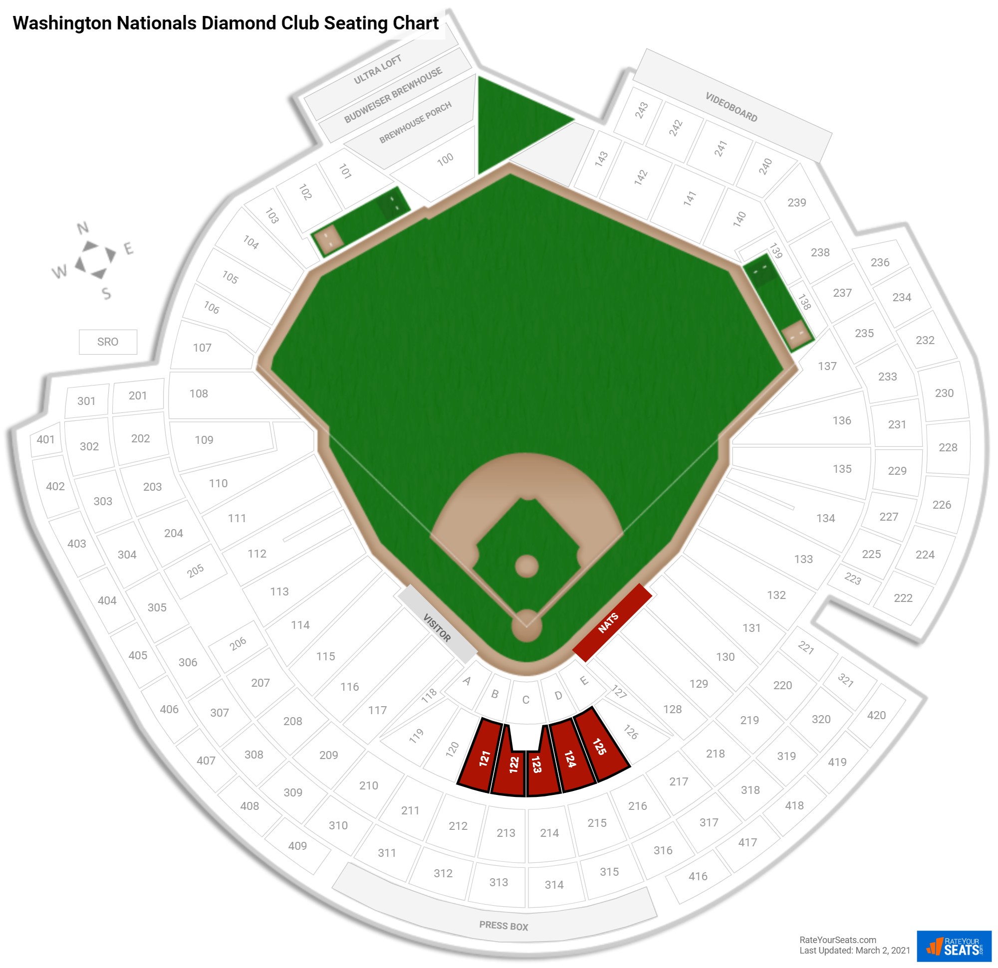 Diamond Club Seating Chart