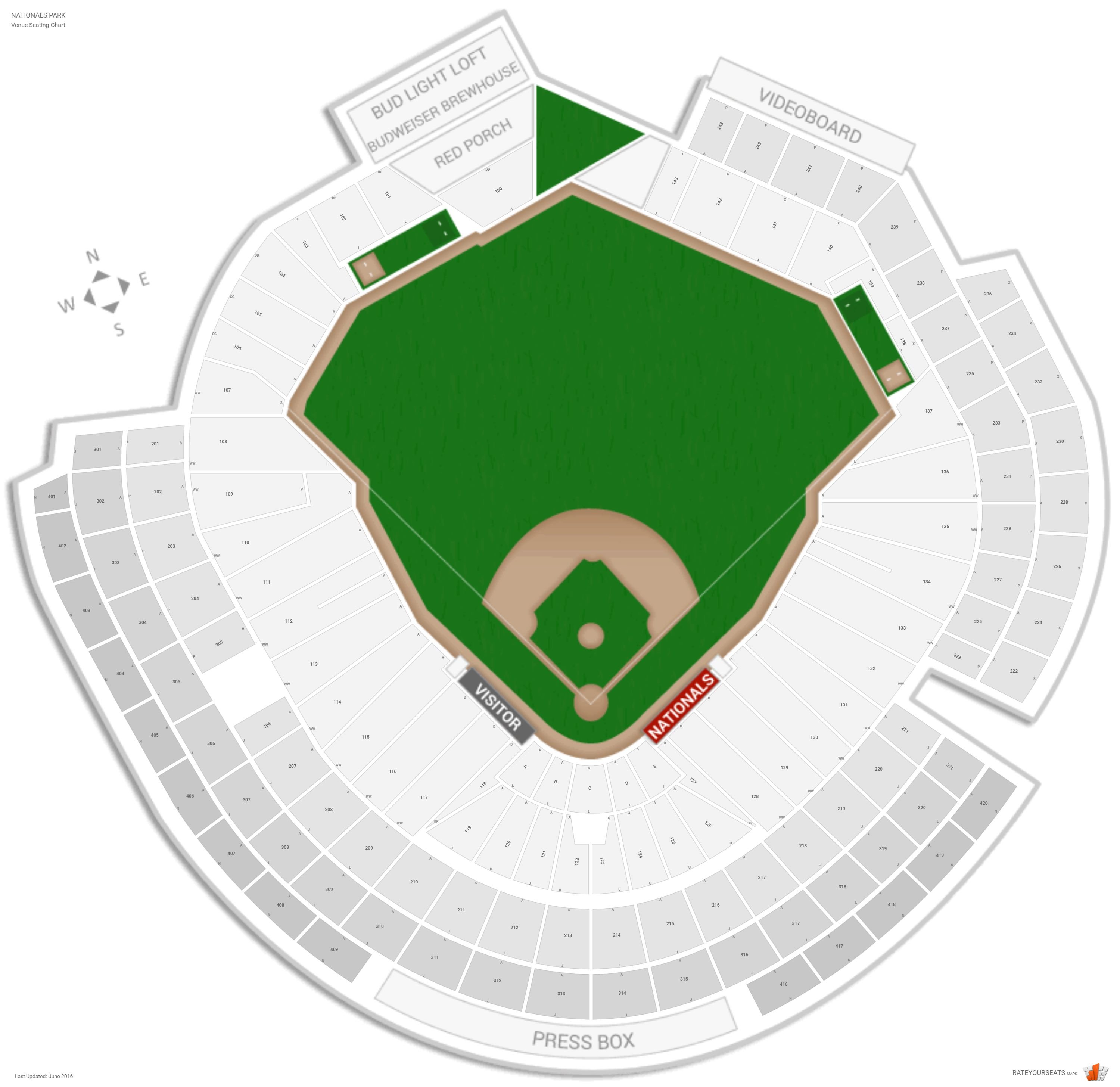 Washington Nationals Park Seating Chart With Seat Numbers