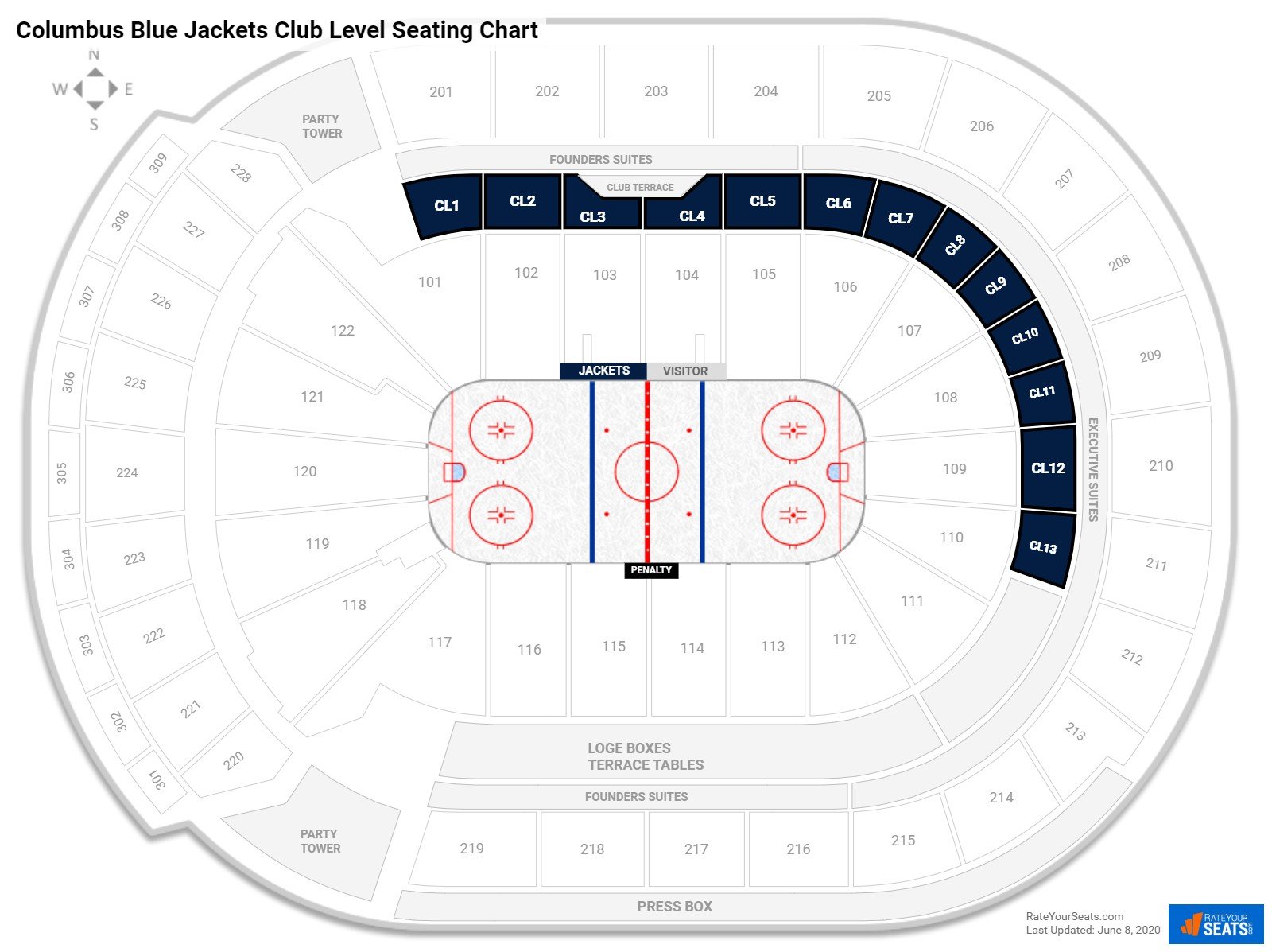 Nationwide Arena Seating Chart Club Level