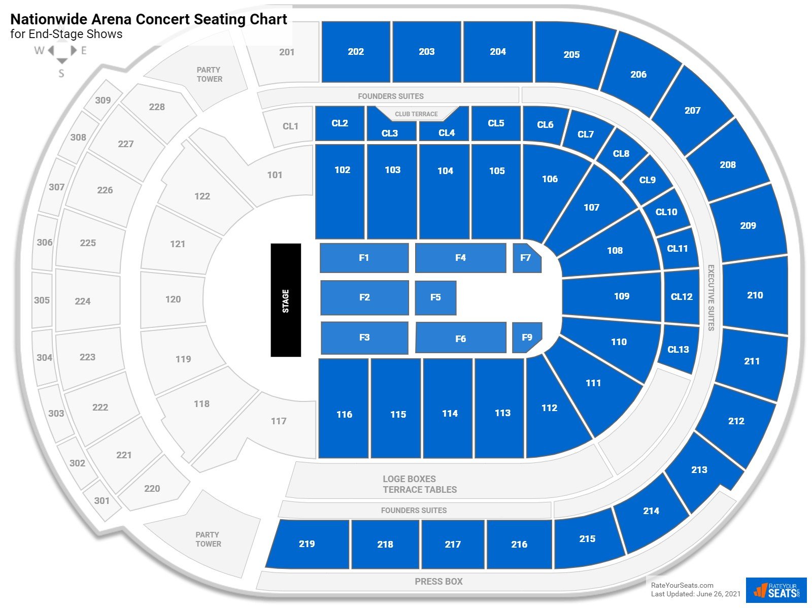 Seating Chart for Concerts.