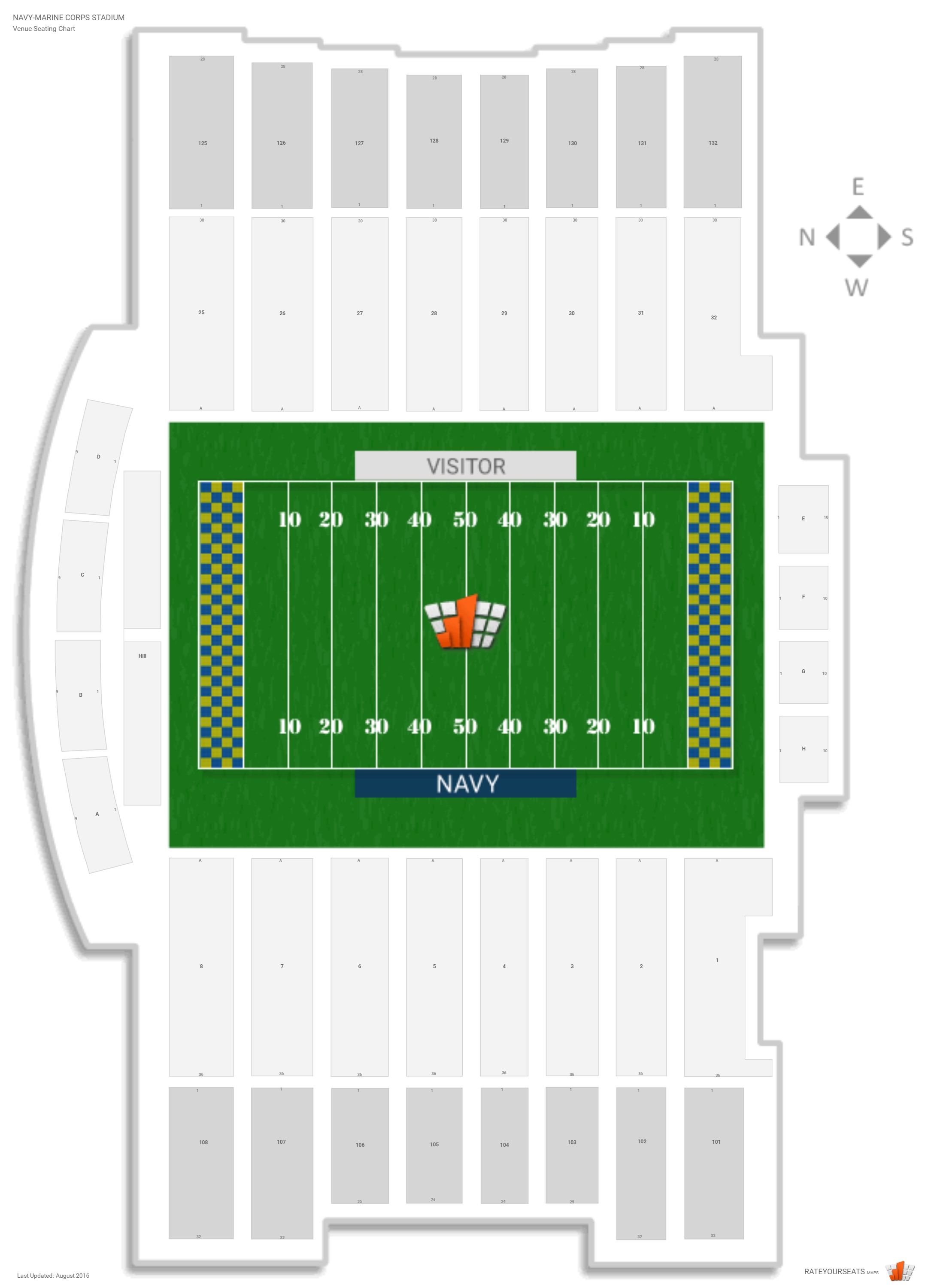 Seating Chart Navy Marine Corps Stadium