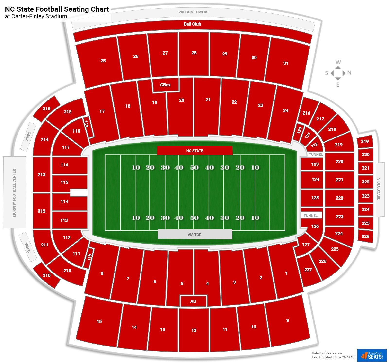 NC State Wolfpack Seating Chart at Carter-Finley Stadium