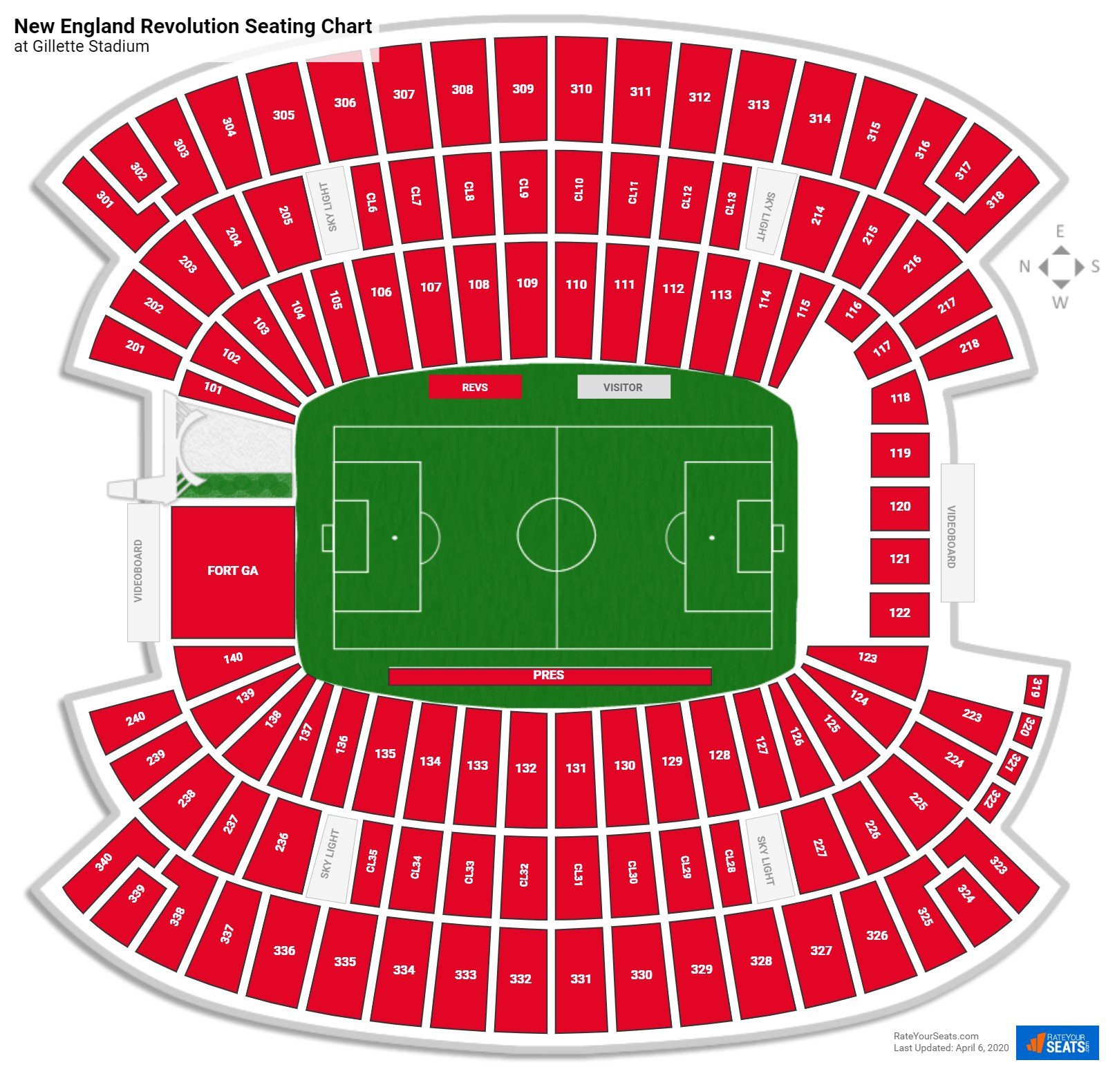 New England Revolution Seating Chart