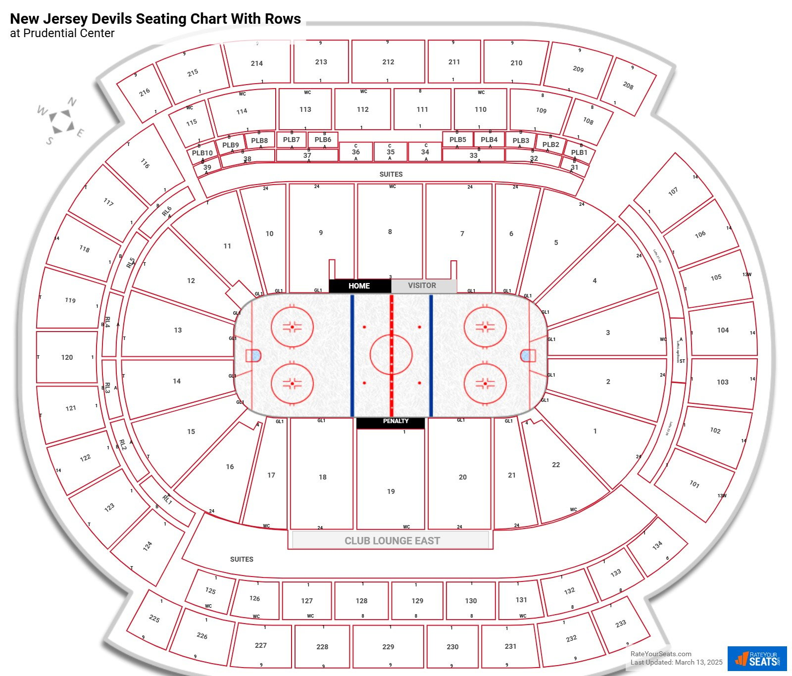 Prudential Center Seating Chart in Newark, NJ