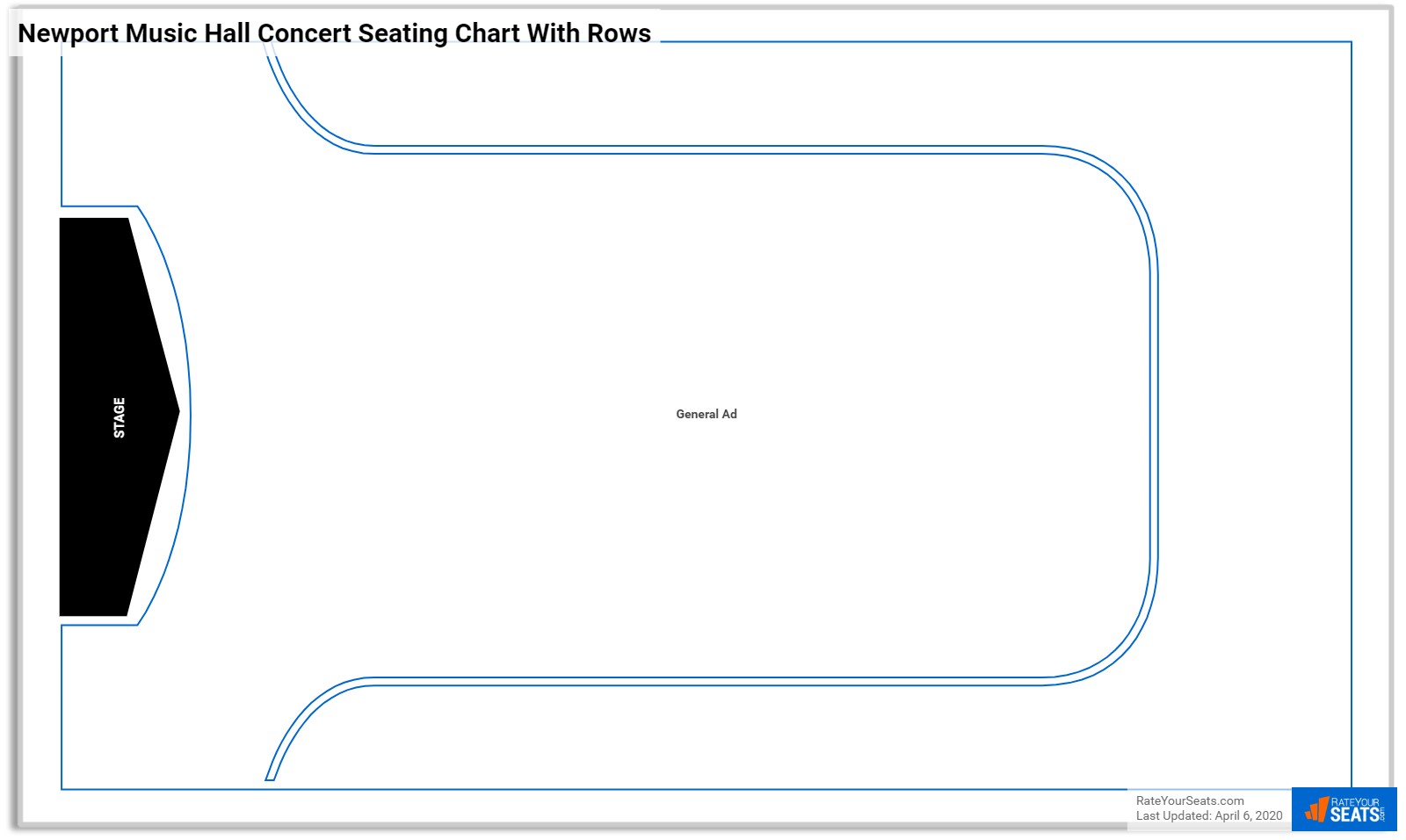 Newport Music Hall seating chart with rows
