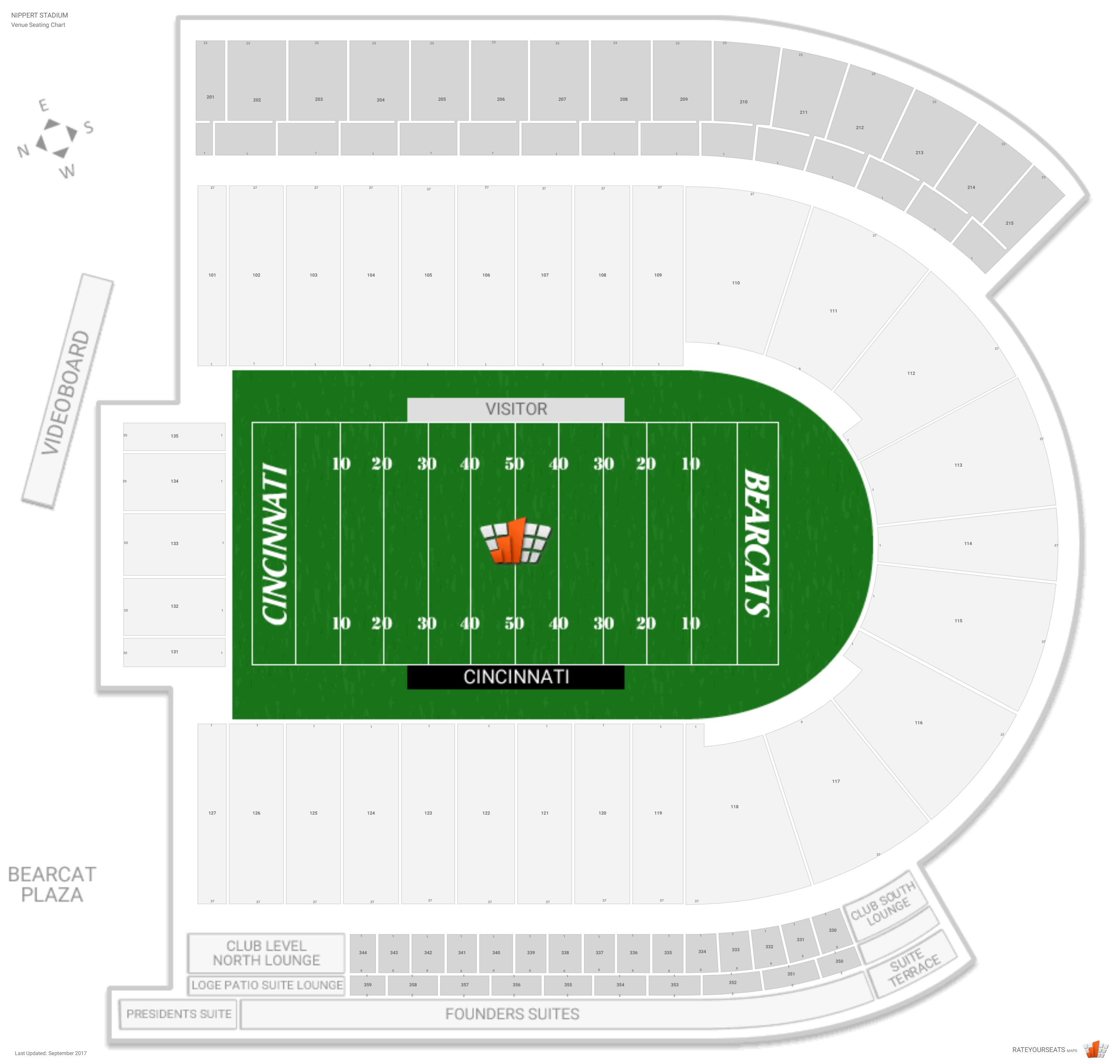 Cincinnati Bearcats Football Stadium Seating Chart