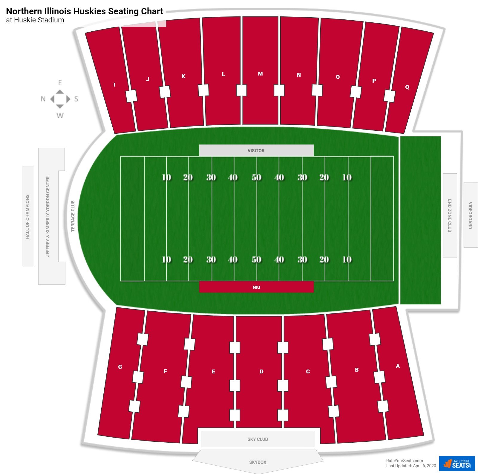 NIU Football Seating Chart