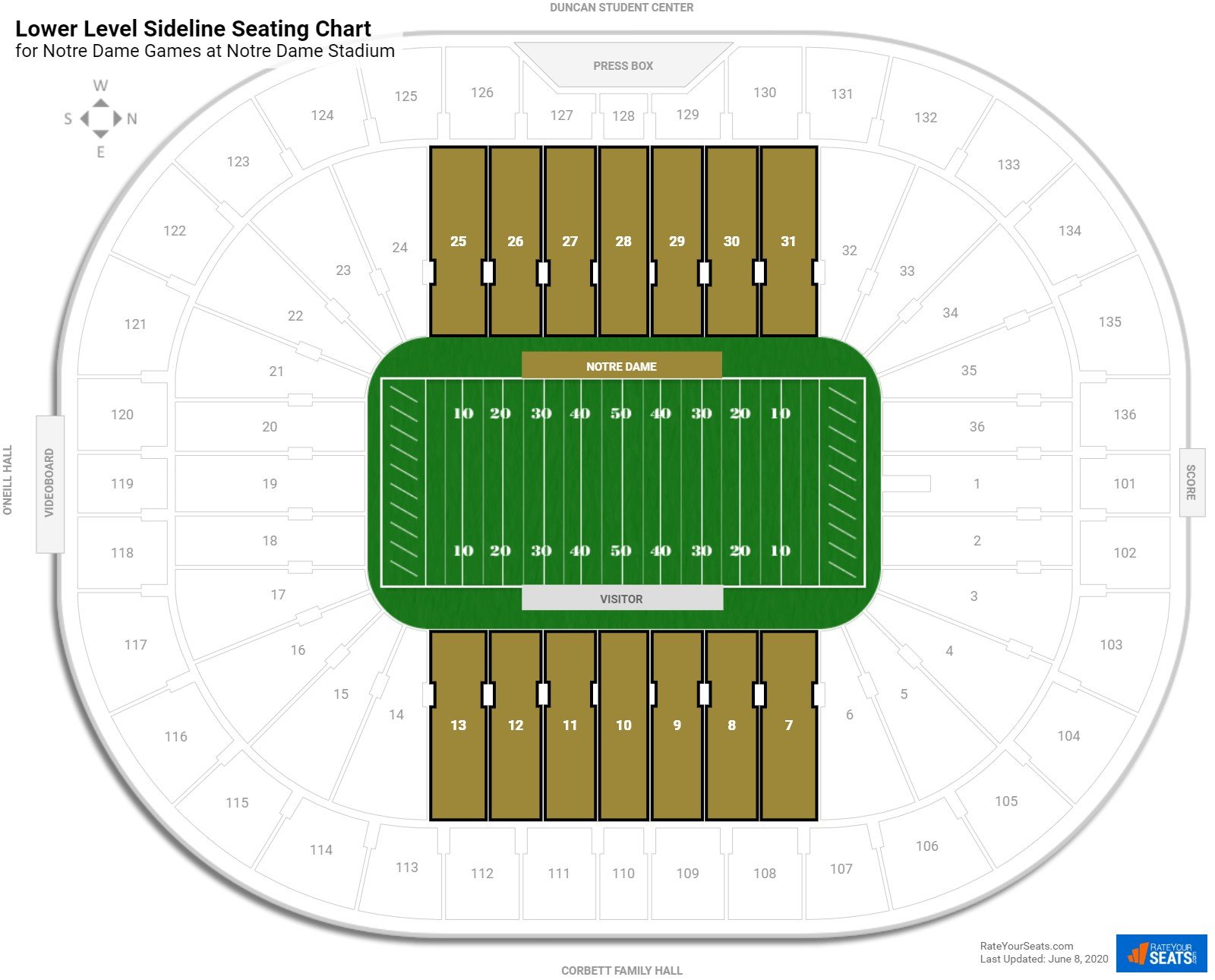 Notre Dame Football Stadium Seating Chart