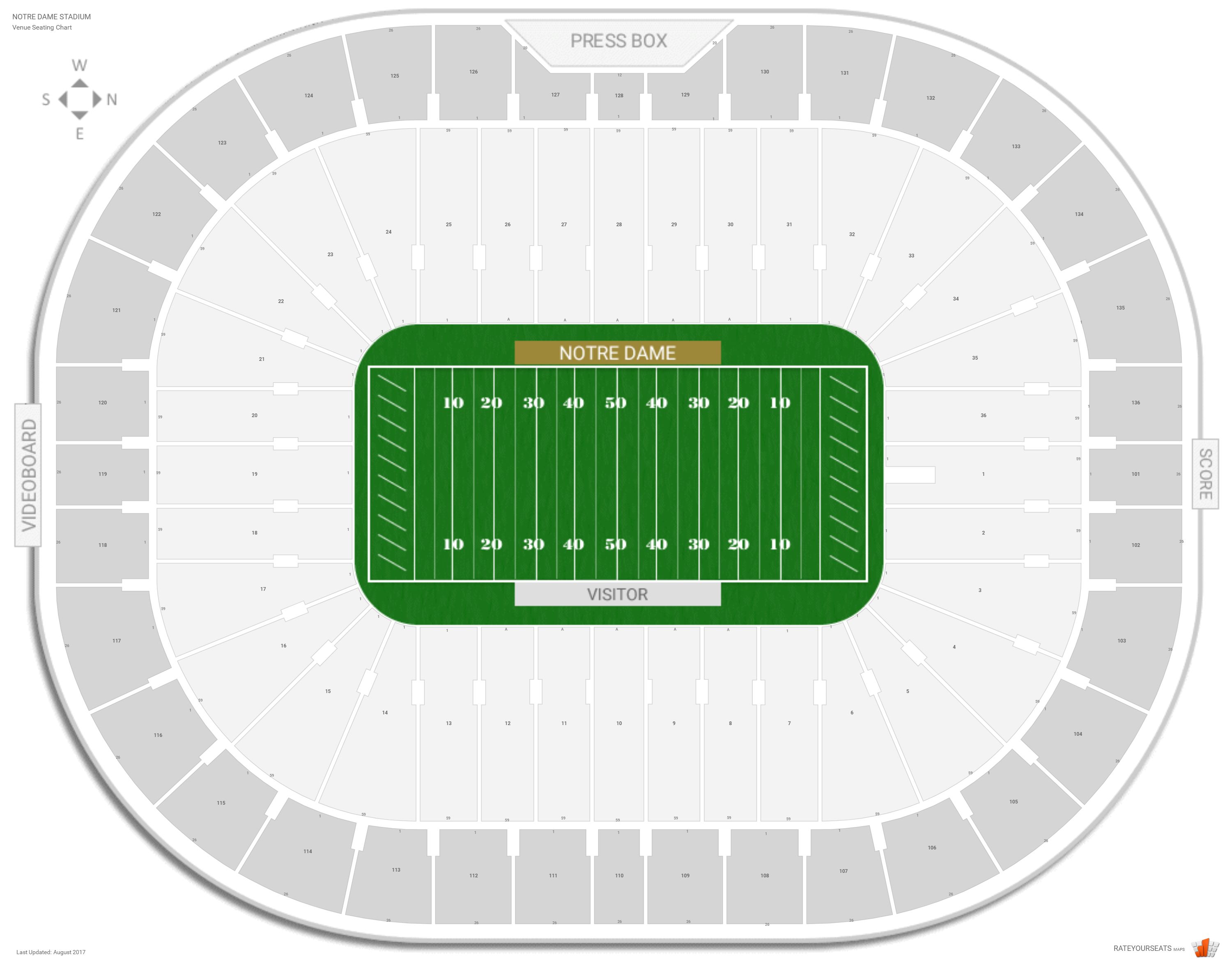 Notre Dame Football Stadium Seating Chart View