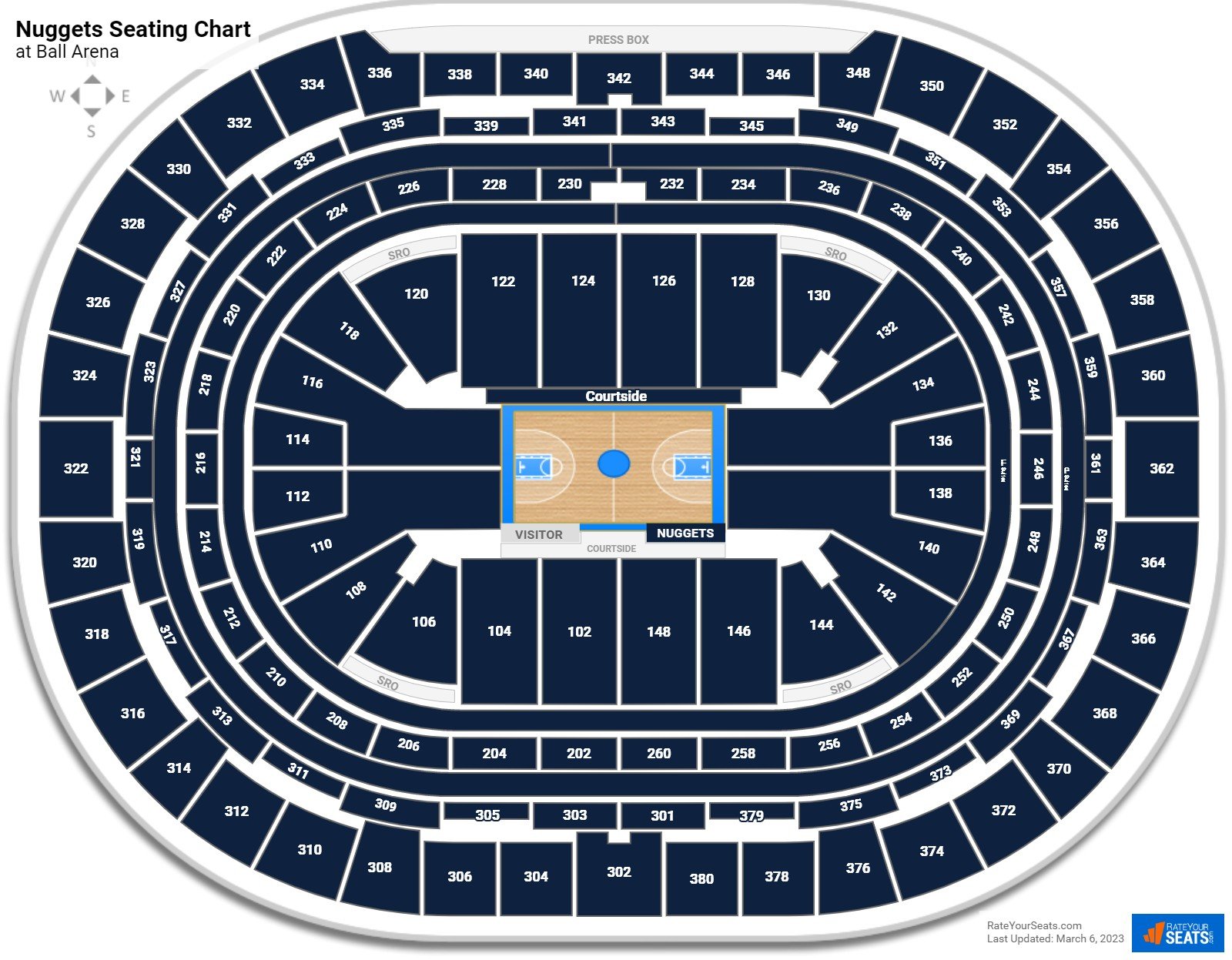 Denver Nuggets Seating Chart at Ball Arena