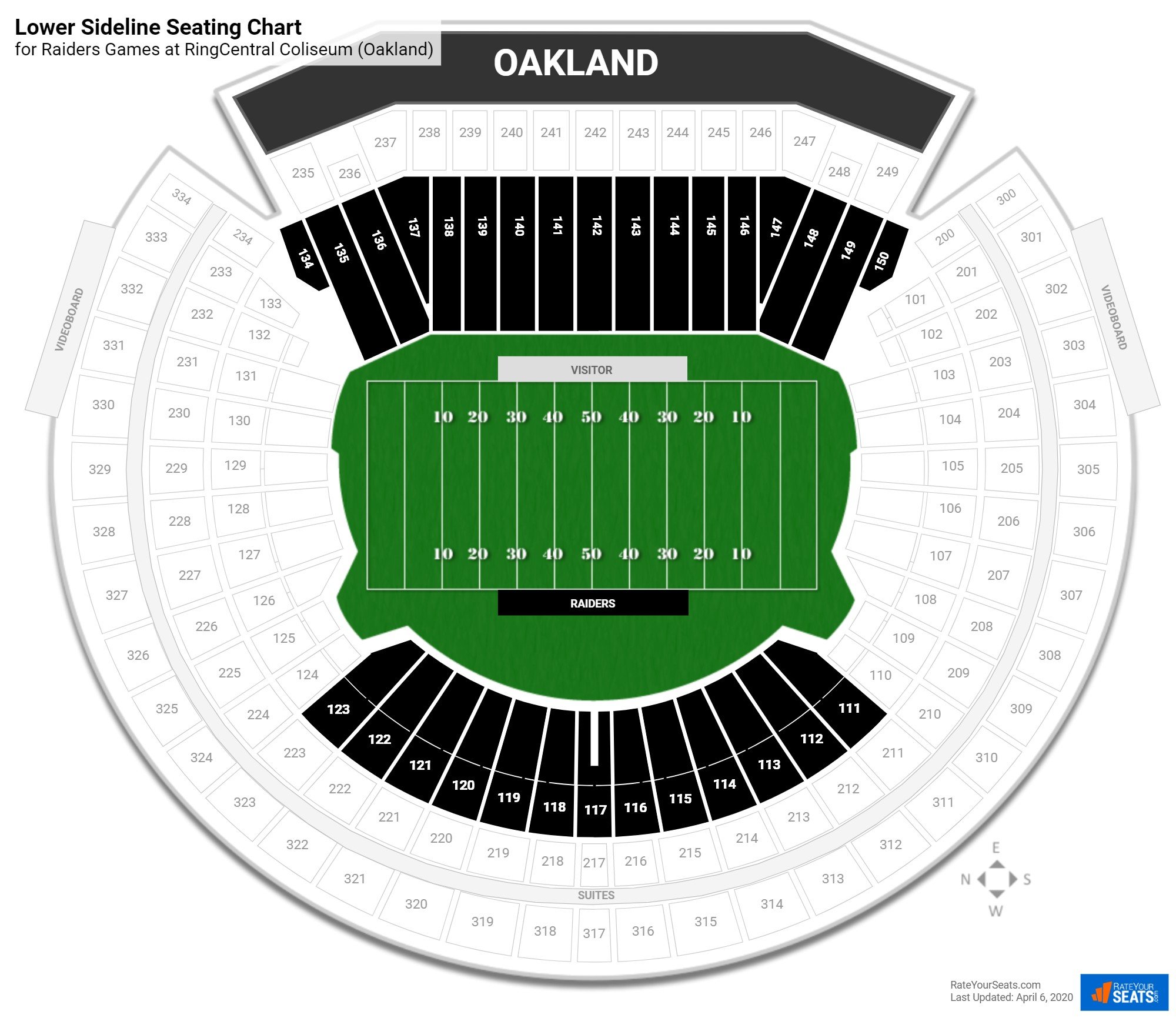 Raiders Club Seating Chart