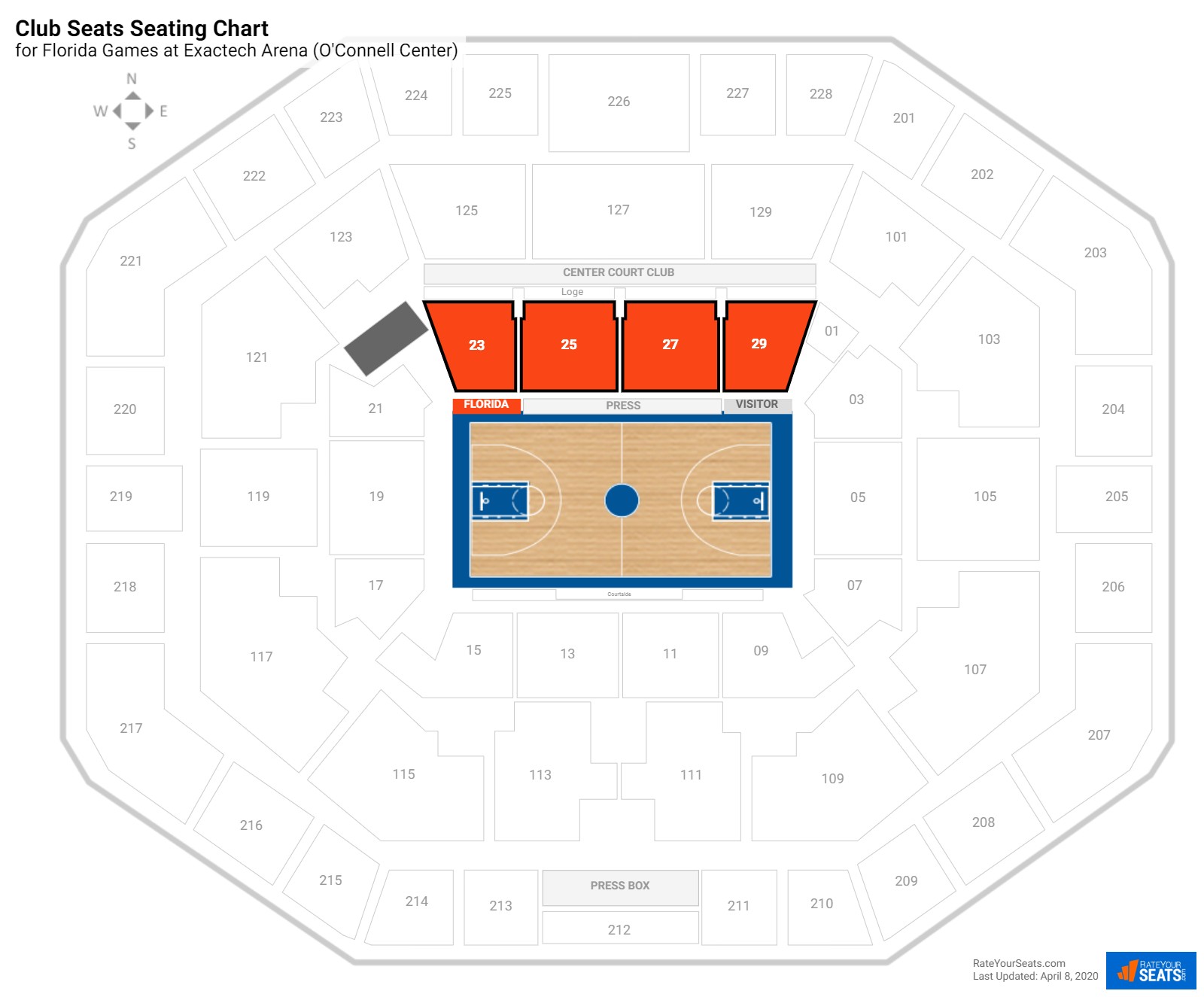 O Connell Center Seating Chart Basketball