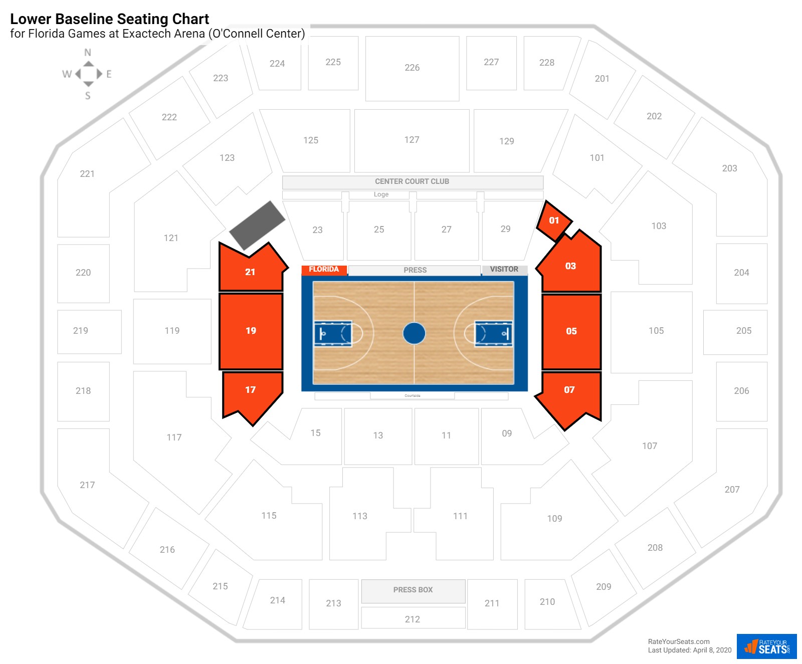 Florida Gators Basketball Seating Chart