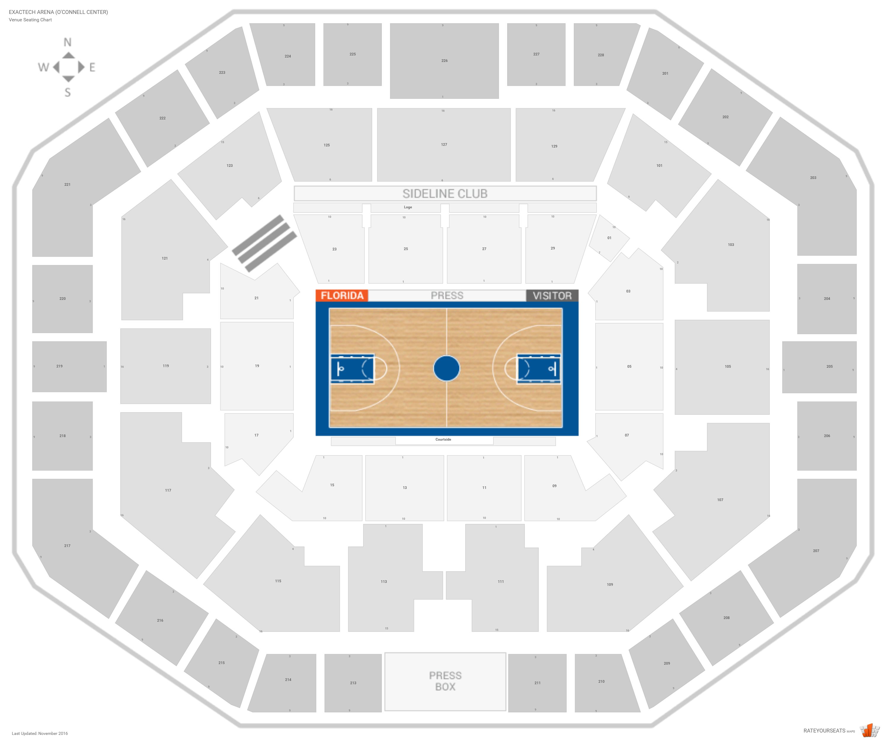 O Connell Center Seating Chart