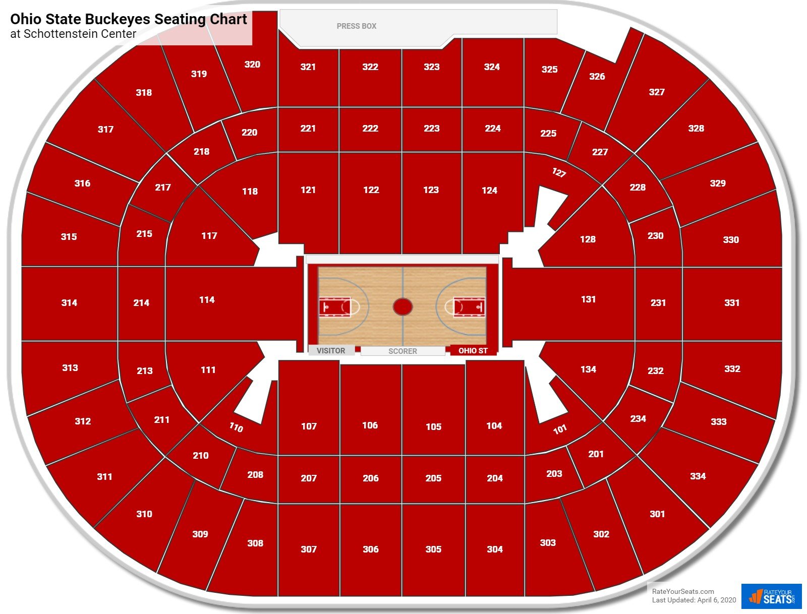 Schottenstein Center Seating Charts for Ohio State Basketball ...