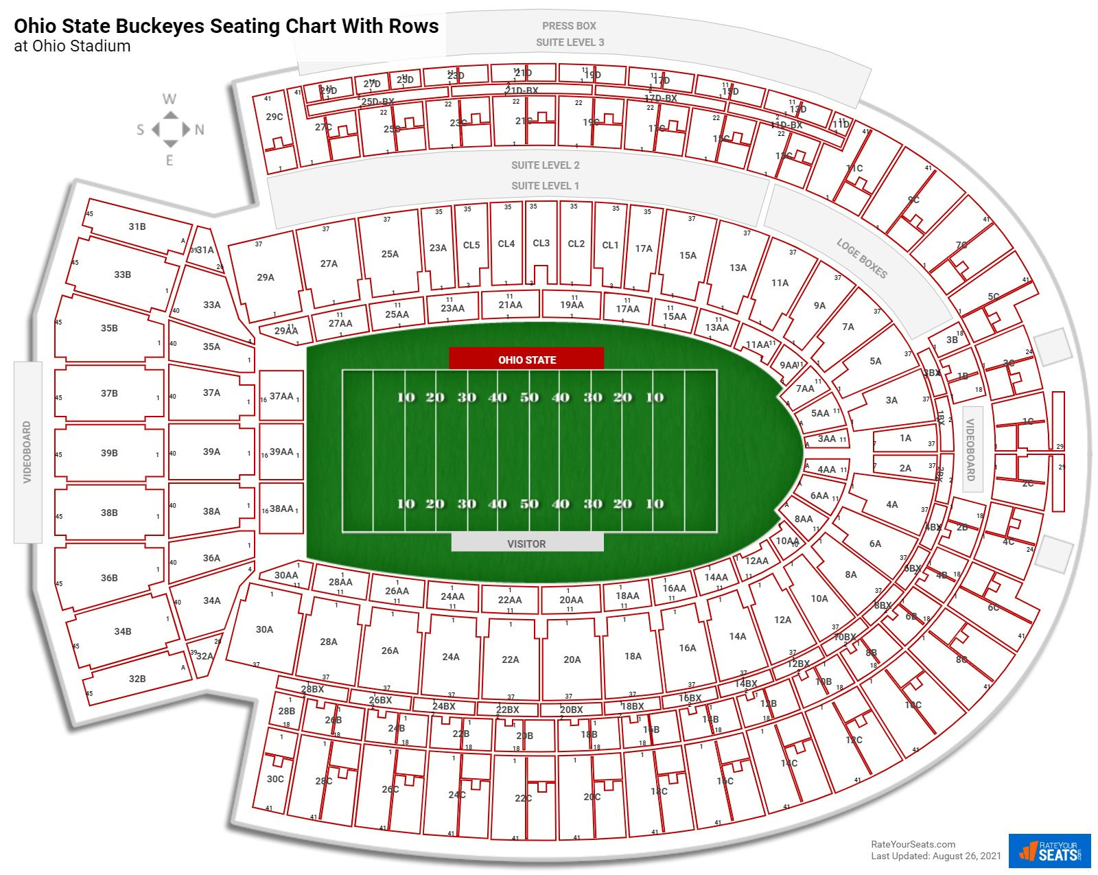 Ohio Stadium Seating Chart Rateyourseats Com