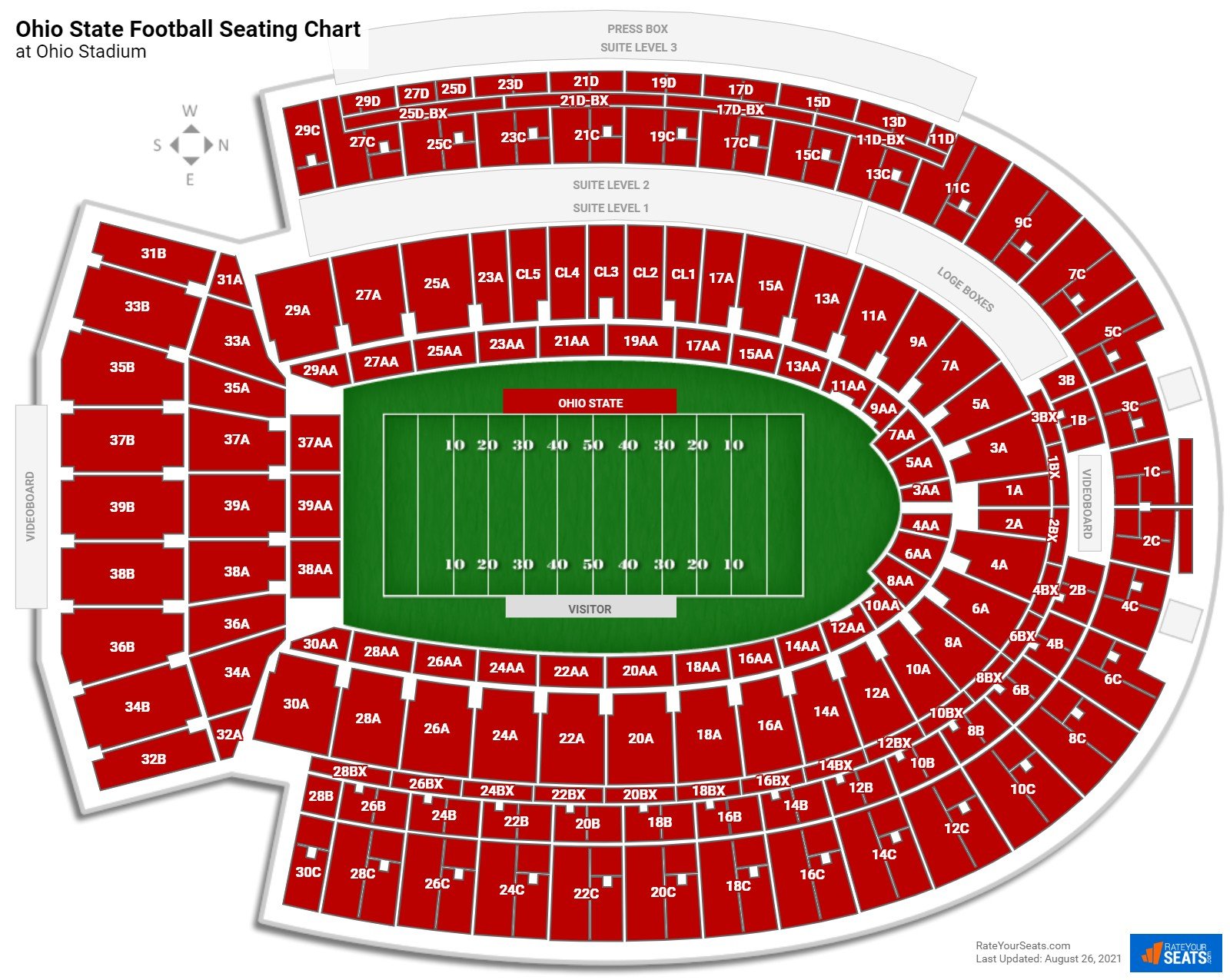 Ohio State Buckeyes Seating Chart at Ohio Stadium
