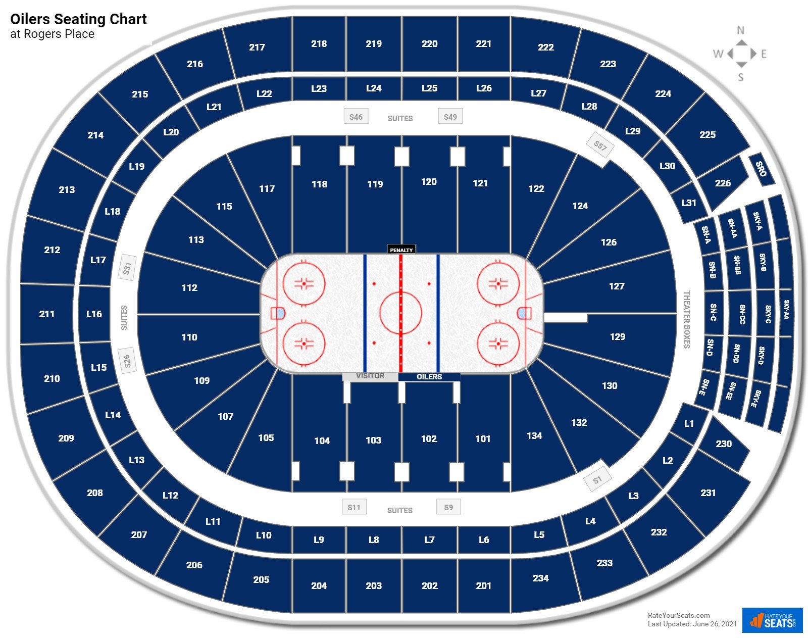 Rogers Place Seating Charts