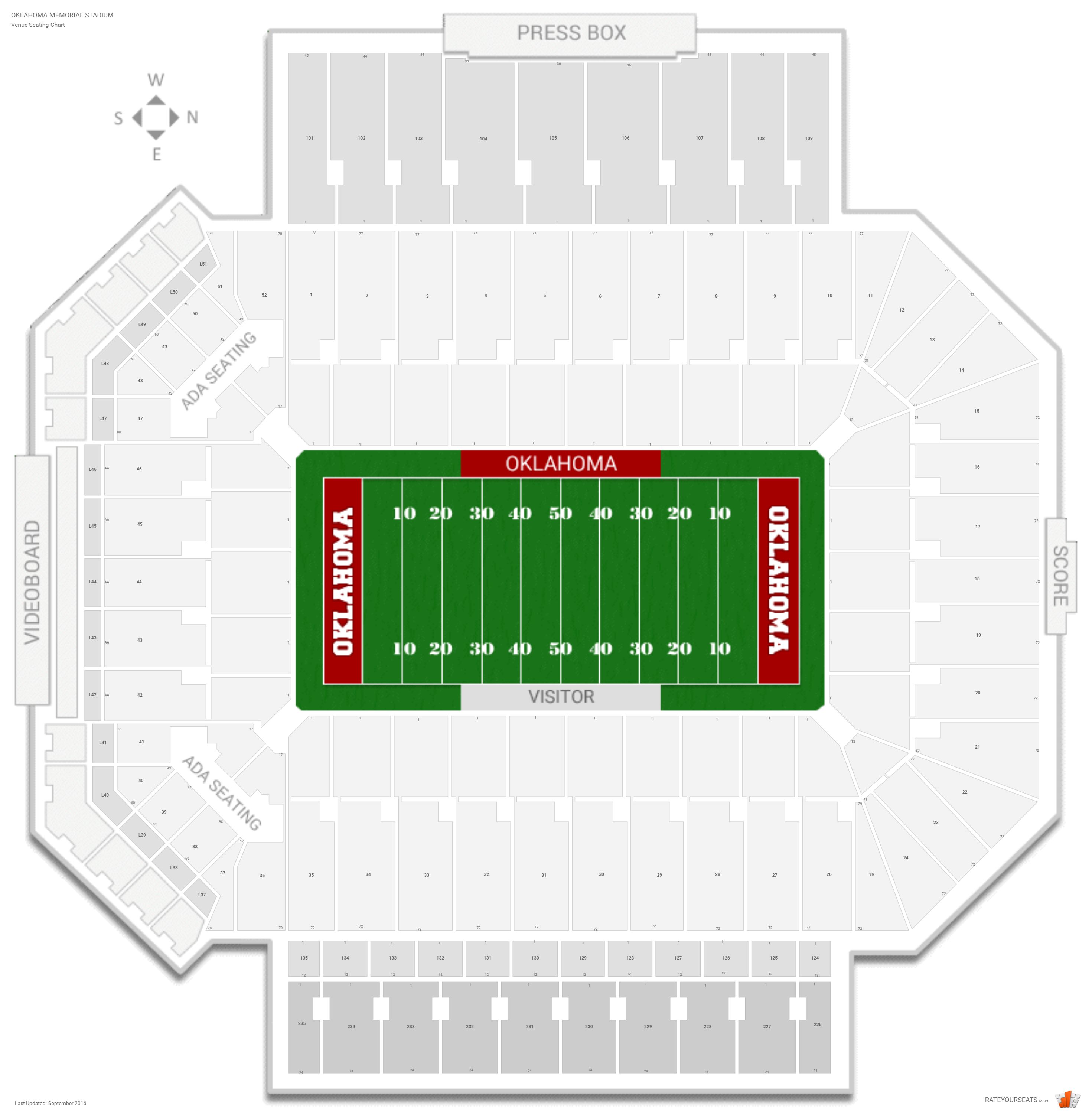 Memorial Stadium Norman Ok Seating Chart