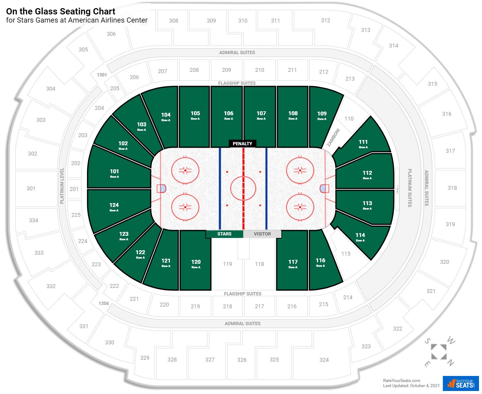Stars On the Glass Seating Chart at American Airlines Center