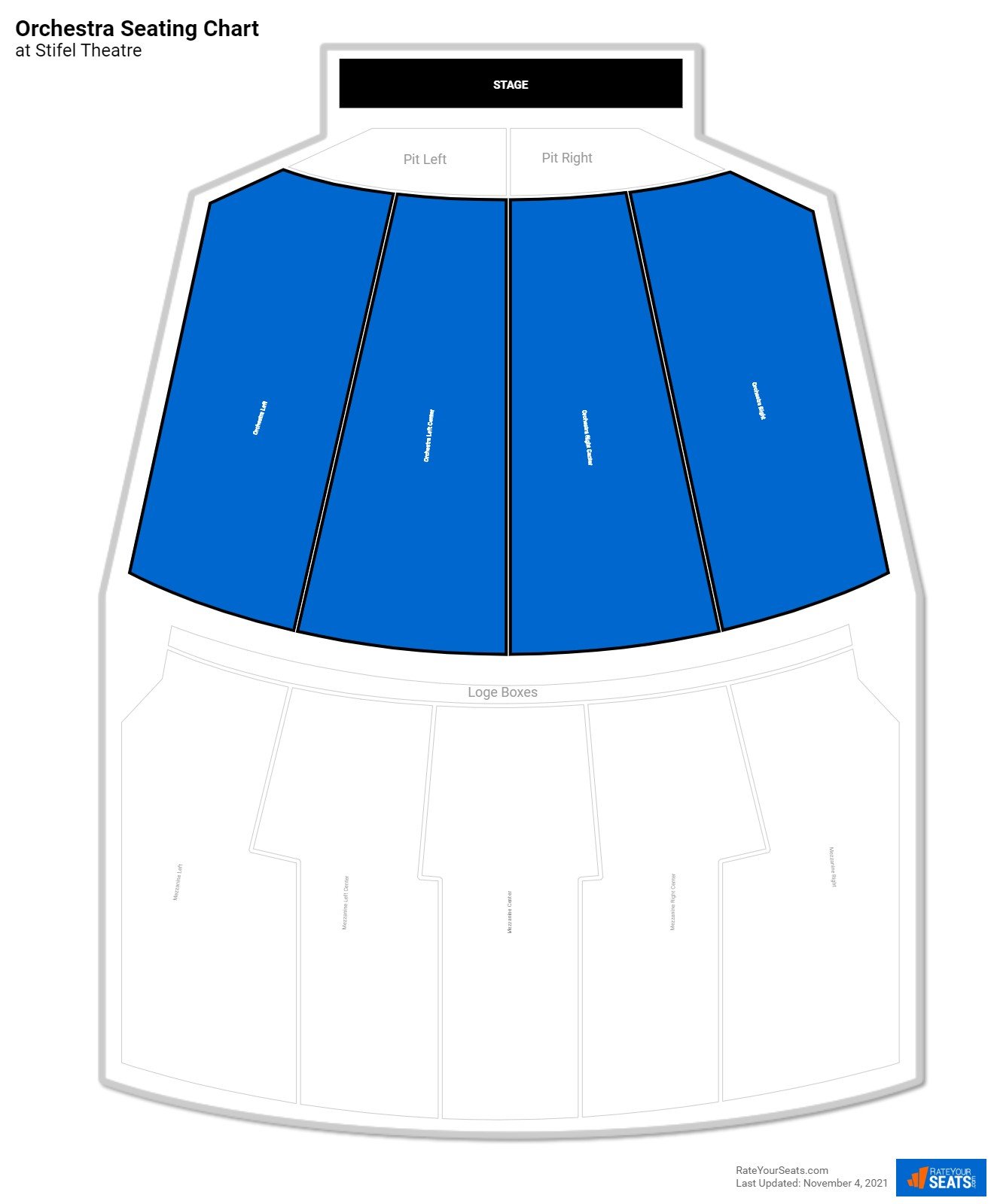 click to enlarge Theater Orchestra Seating Chart at Stifel Theatre