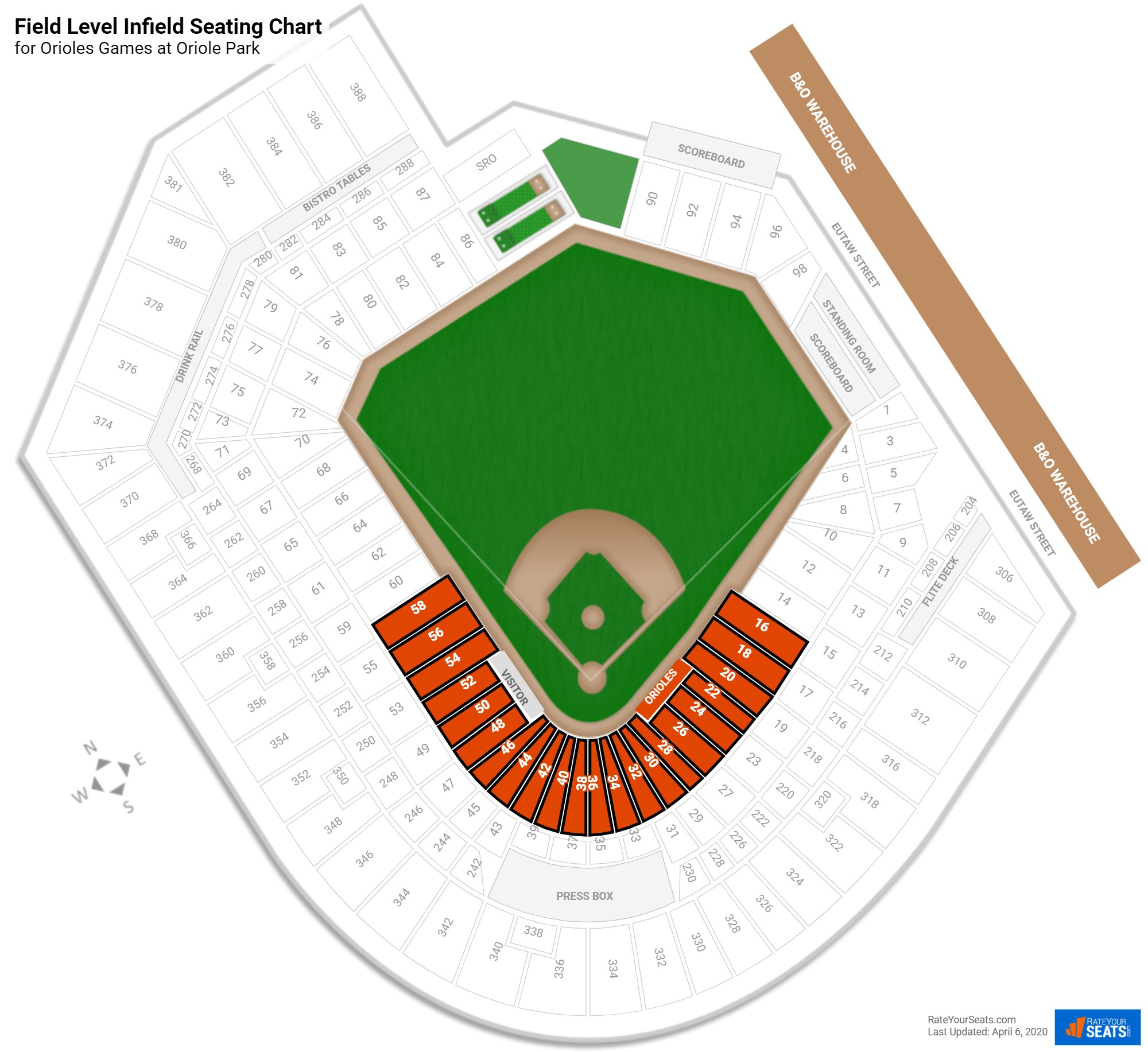 Camden Yards Seating Chart By Seat