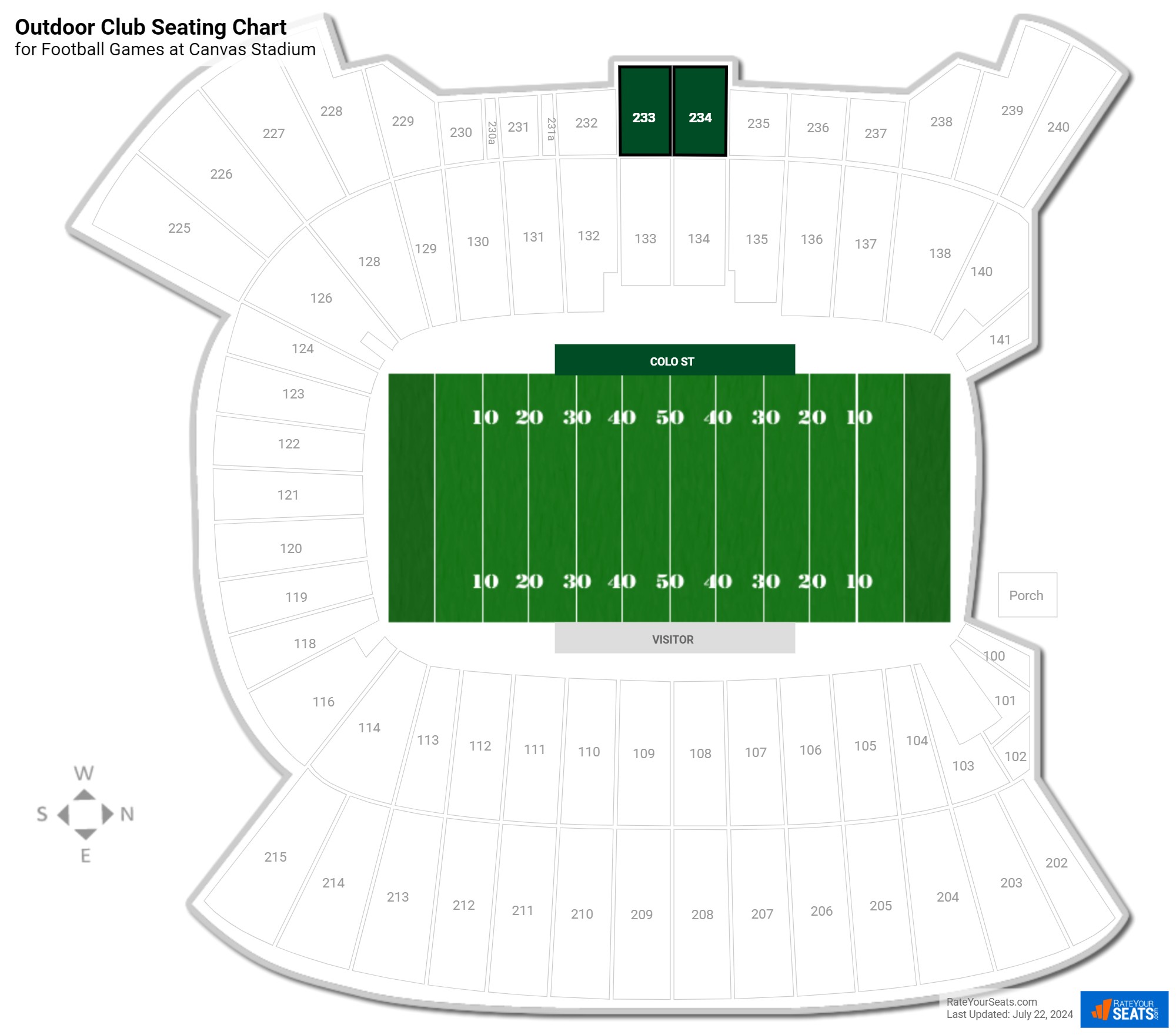 click to enlarge Football Outdoor Club Seating Chart at Canvas Stadium