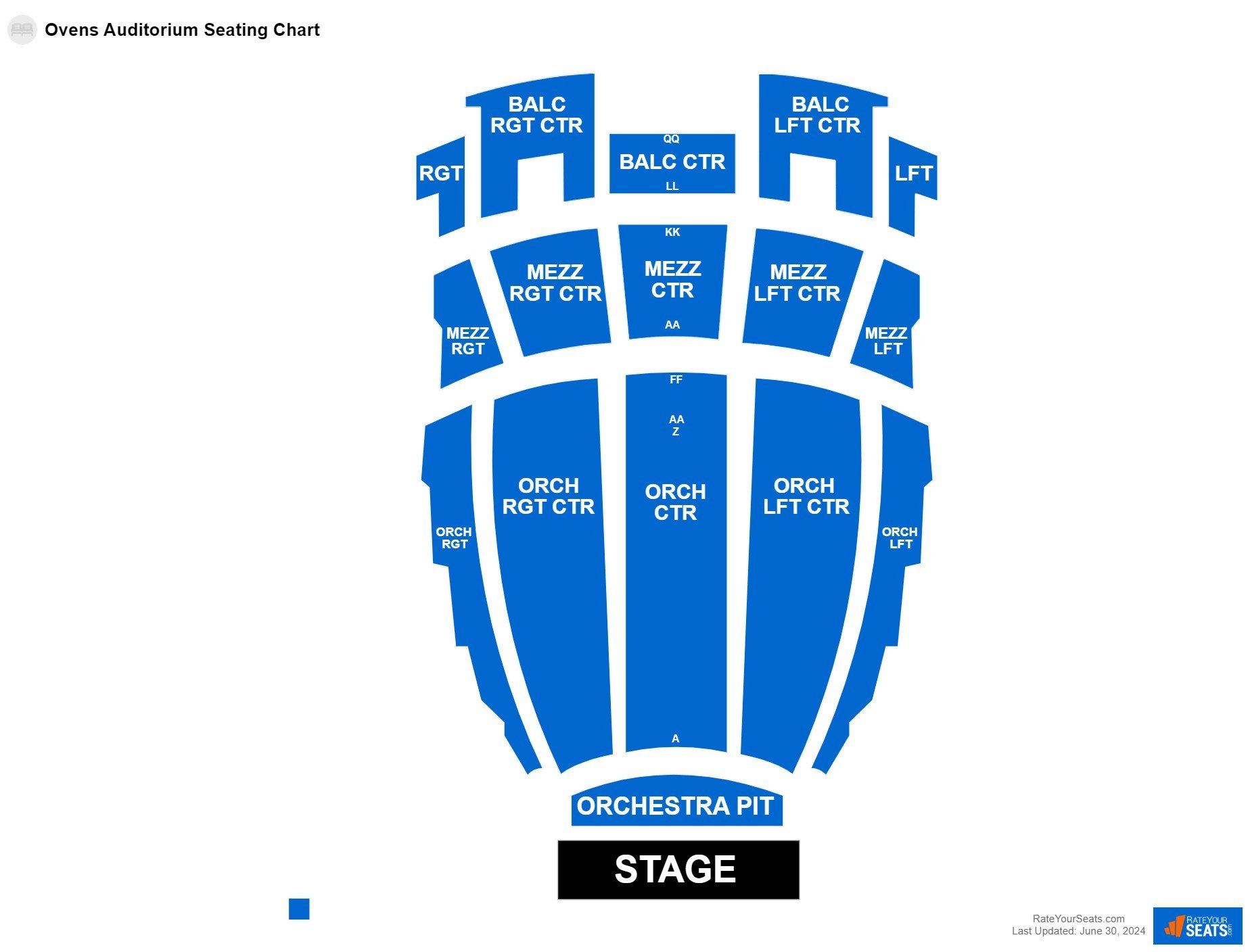 Interactive seating chart Comedy seating chart at Ovens Auditorium