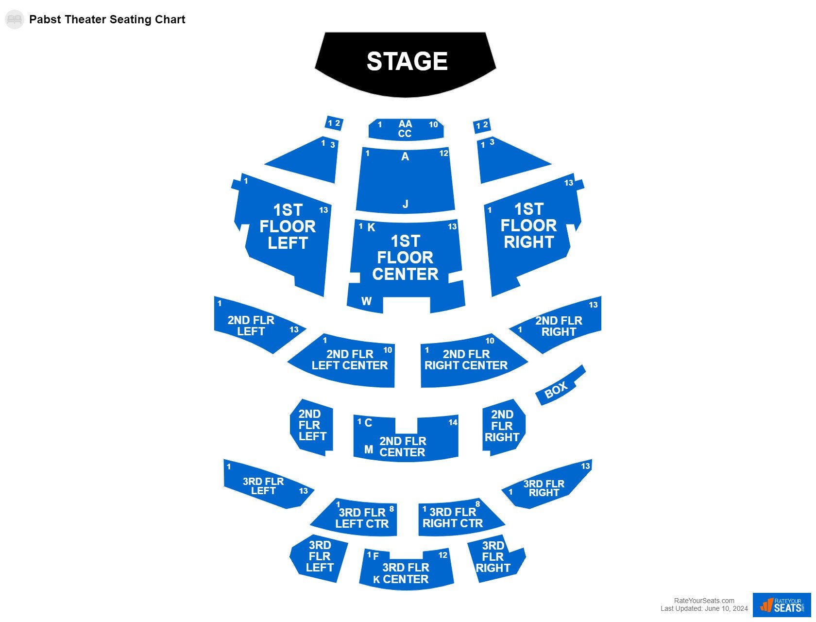 Interactive seating chart Comedy seating chart at Pabst Theater