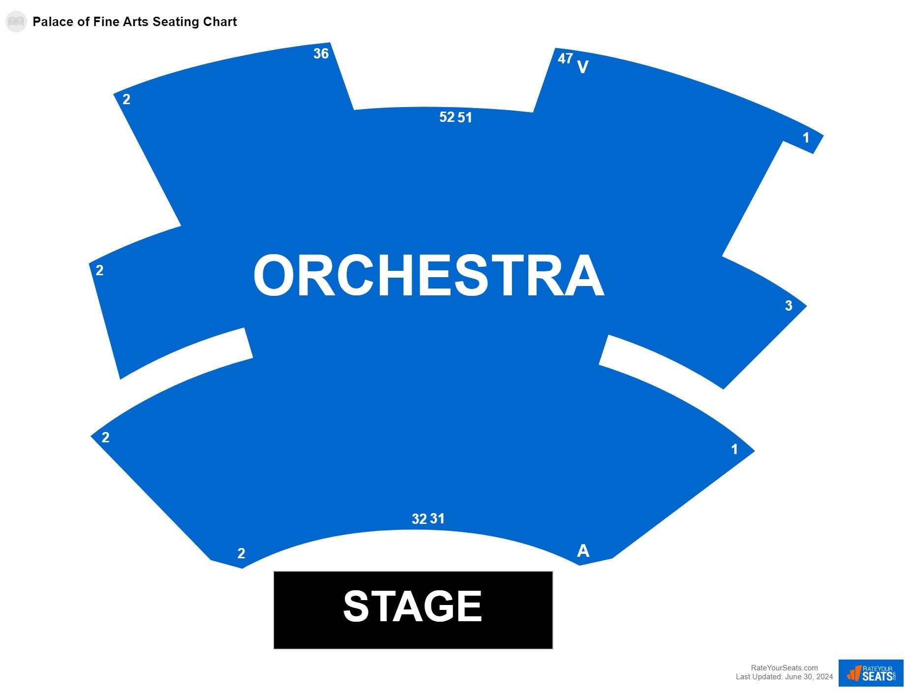 Interactive seating chart Comedy seating chart at Palace of Fine Arts