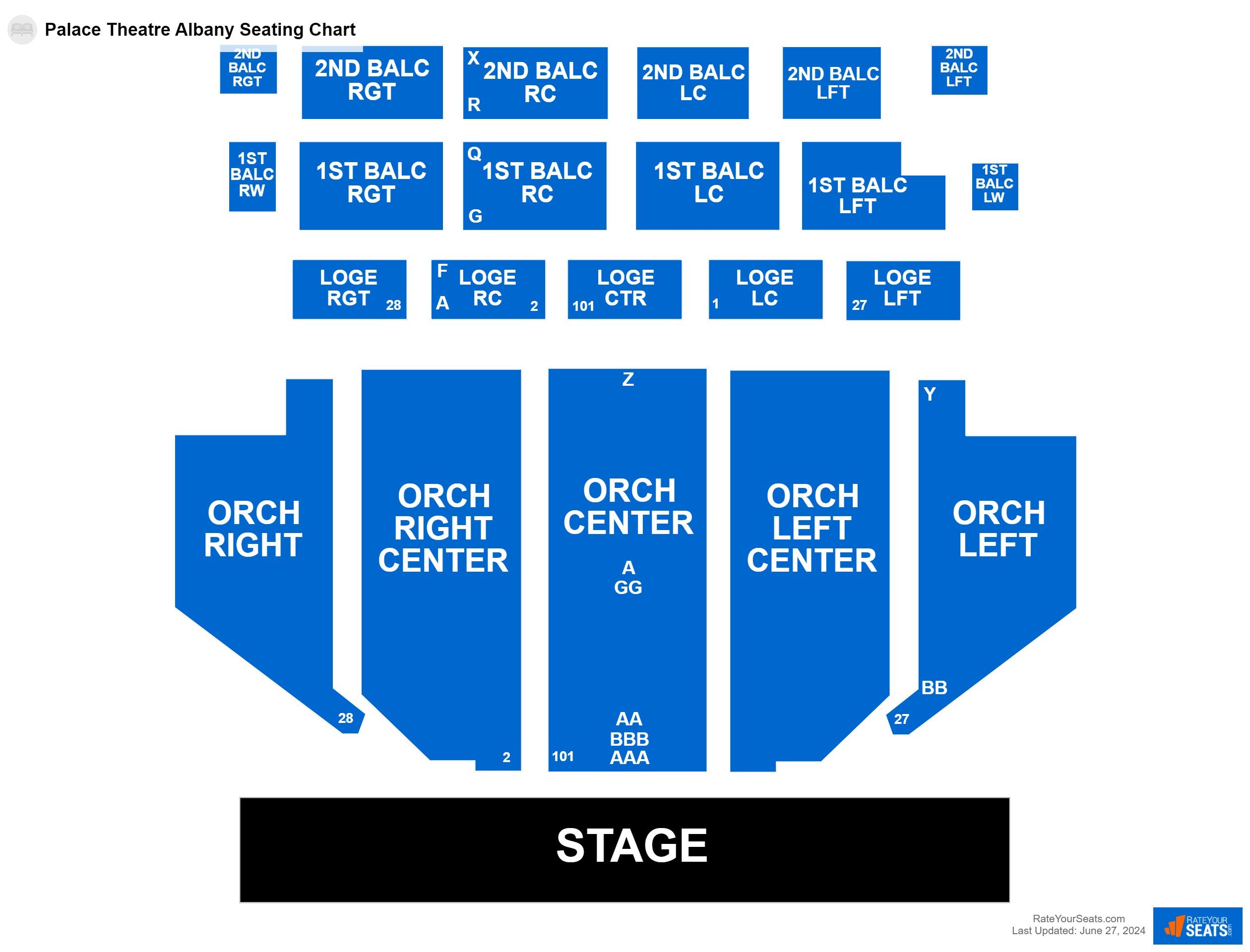 Interactive seating chart Comedy seating chart at Palace Theatre Albany