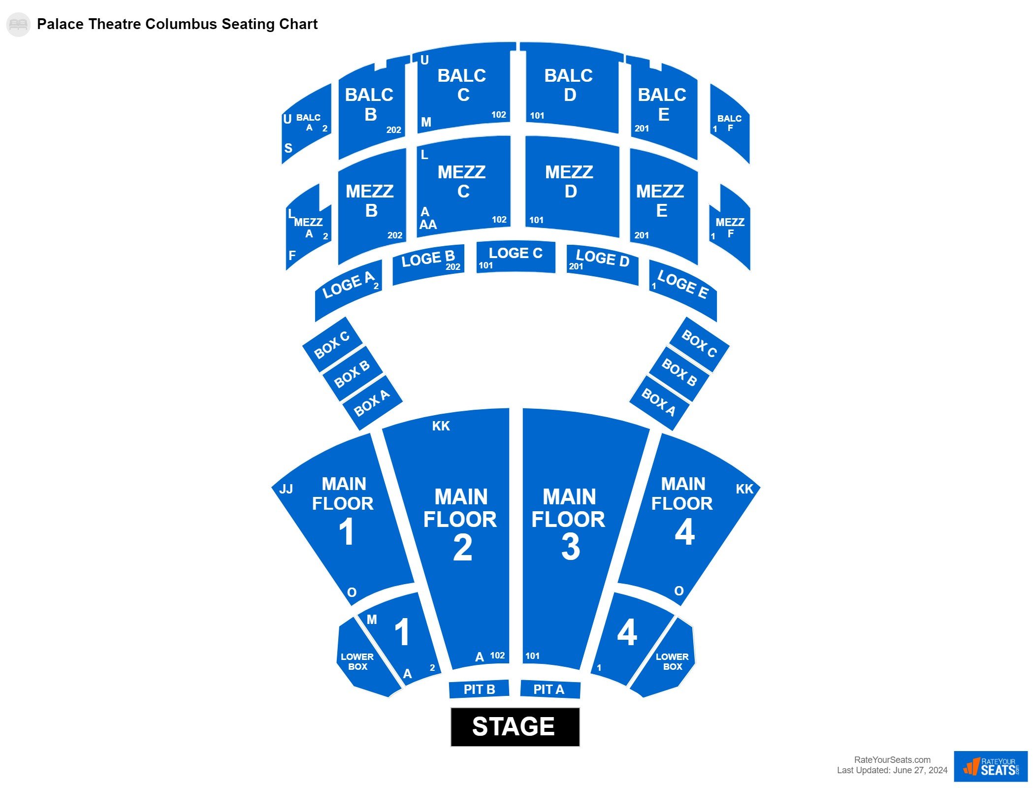 Interactive seating chart Comedy seating chart at Palace Theatre Columbus