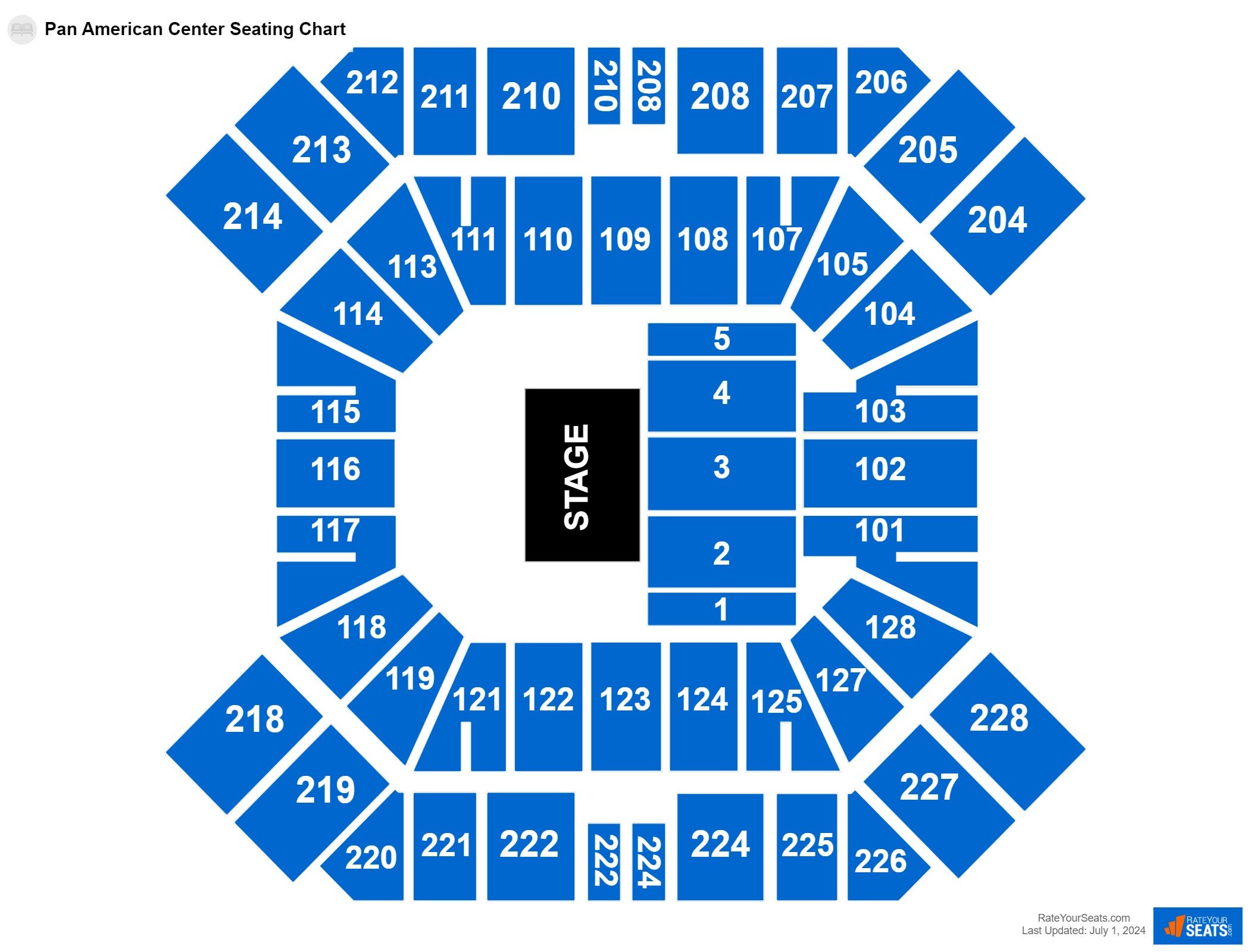 Interactive seating chart Concert seating chart at Pan American Center