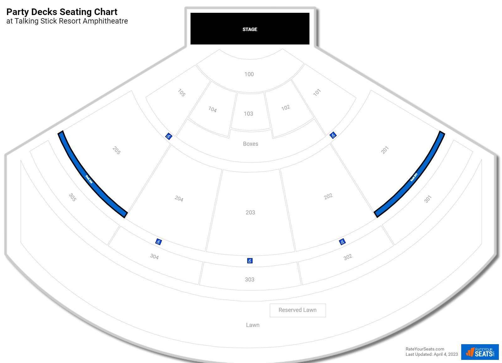 Concert Party Decks Seating Chart at Talking Stick Resort Amphitheatre