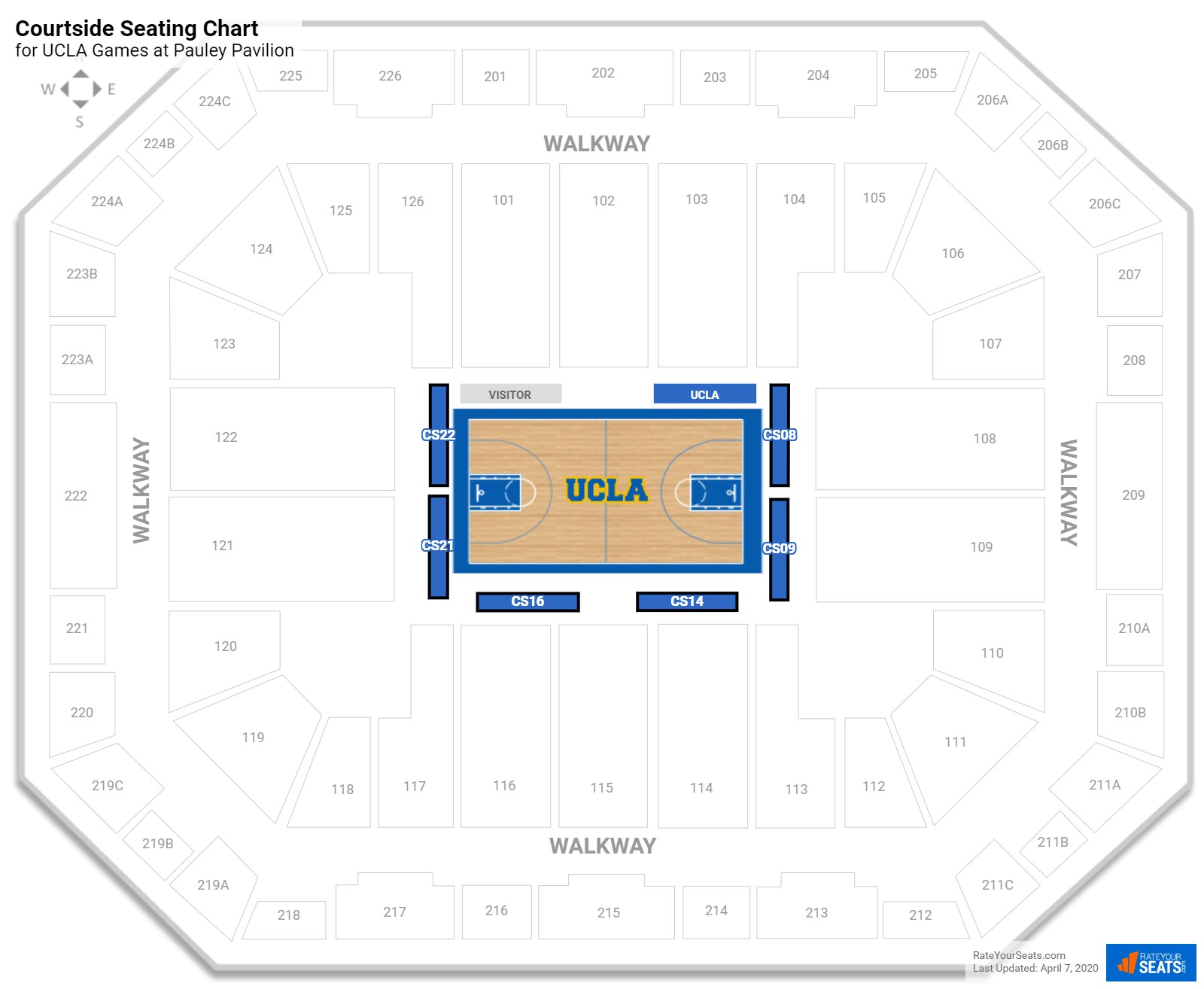 pauley pavilion ucla seating guide rateyourseats com ucla pauley pavilion seating chart