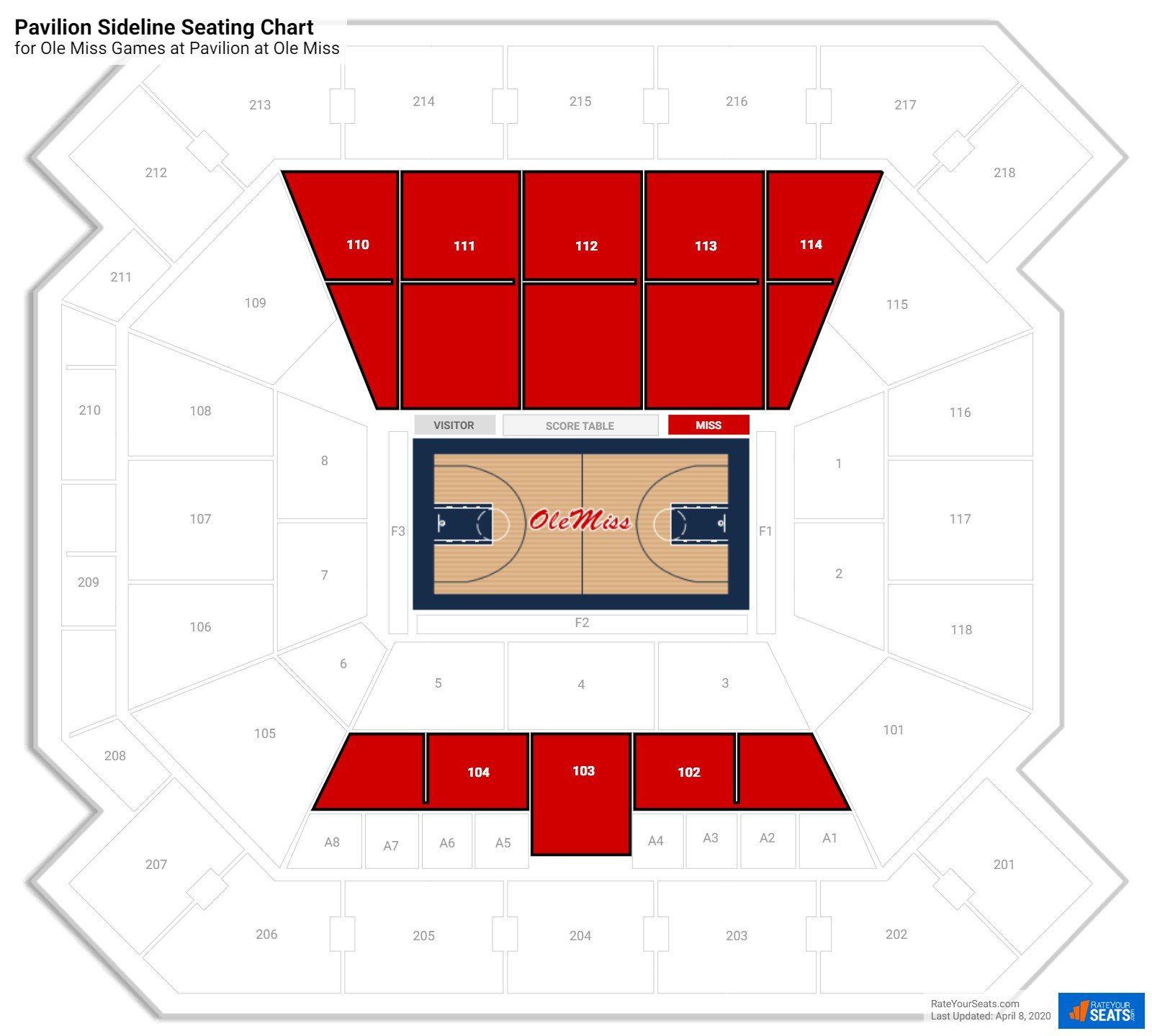 Pavilion Seating Chart Ole Miss