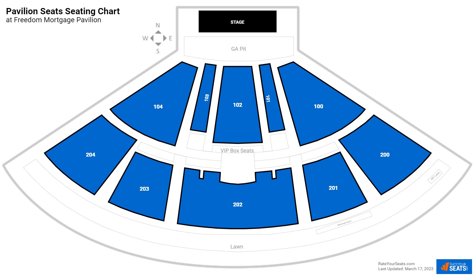 Concert Pavilion Seats Seating Chart at Freedom Mortgage Pavilion