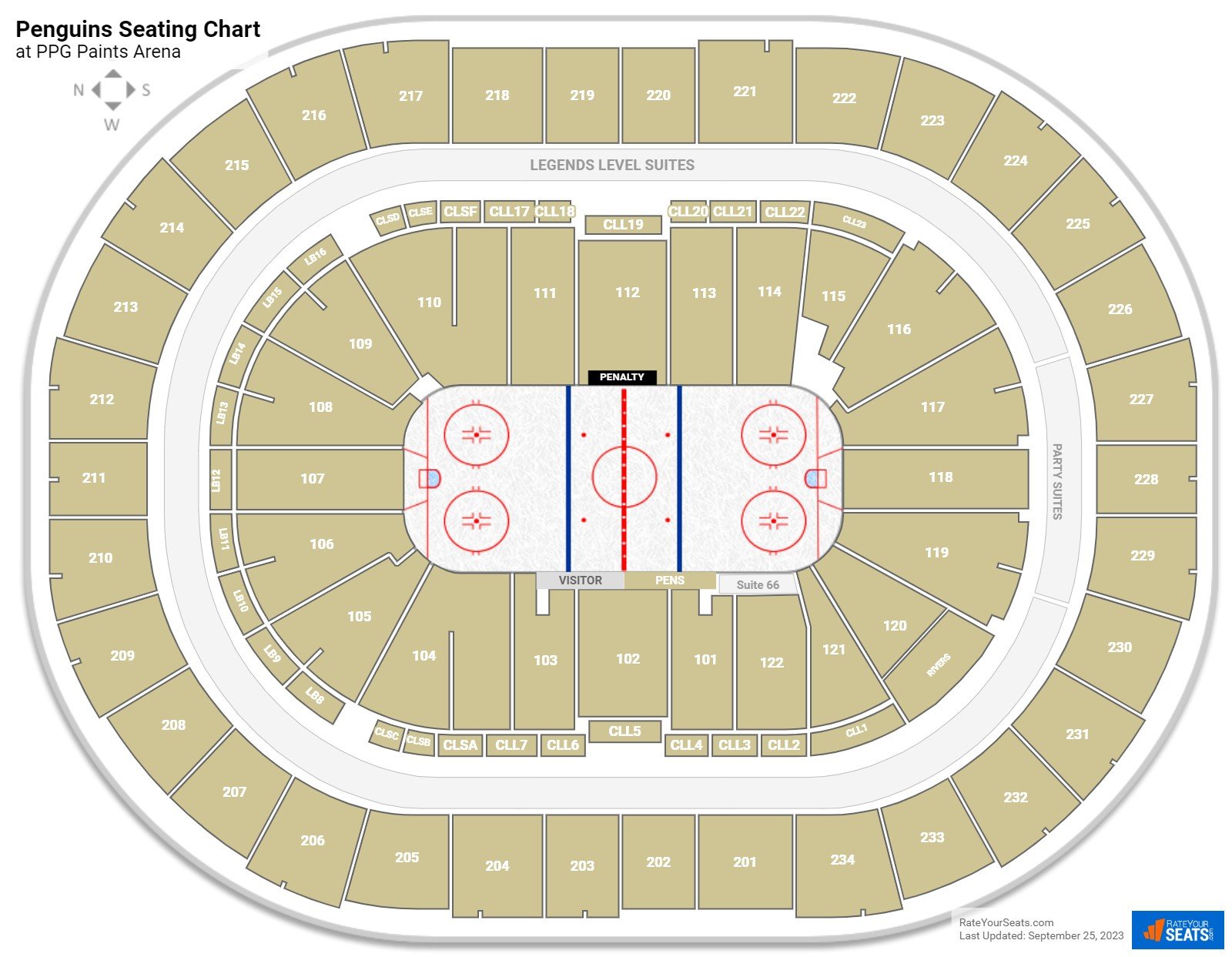 Pittsburgh Penguins Seating Chart at PPG Paints Arena
