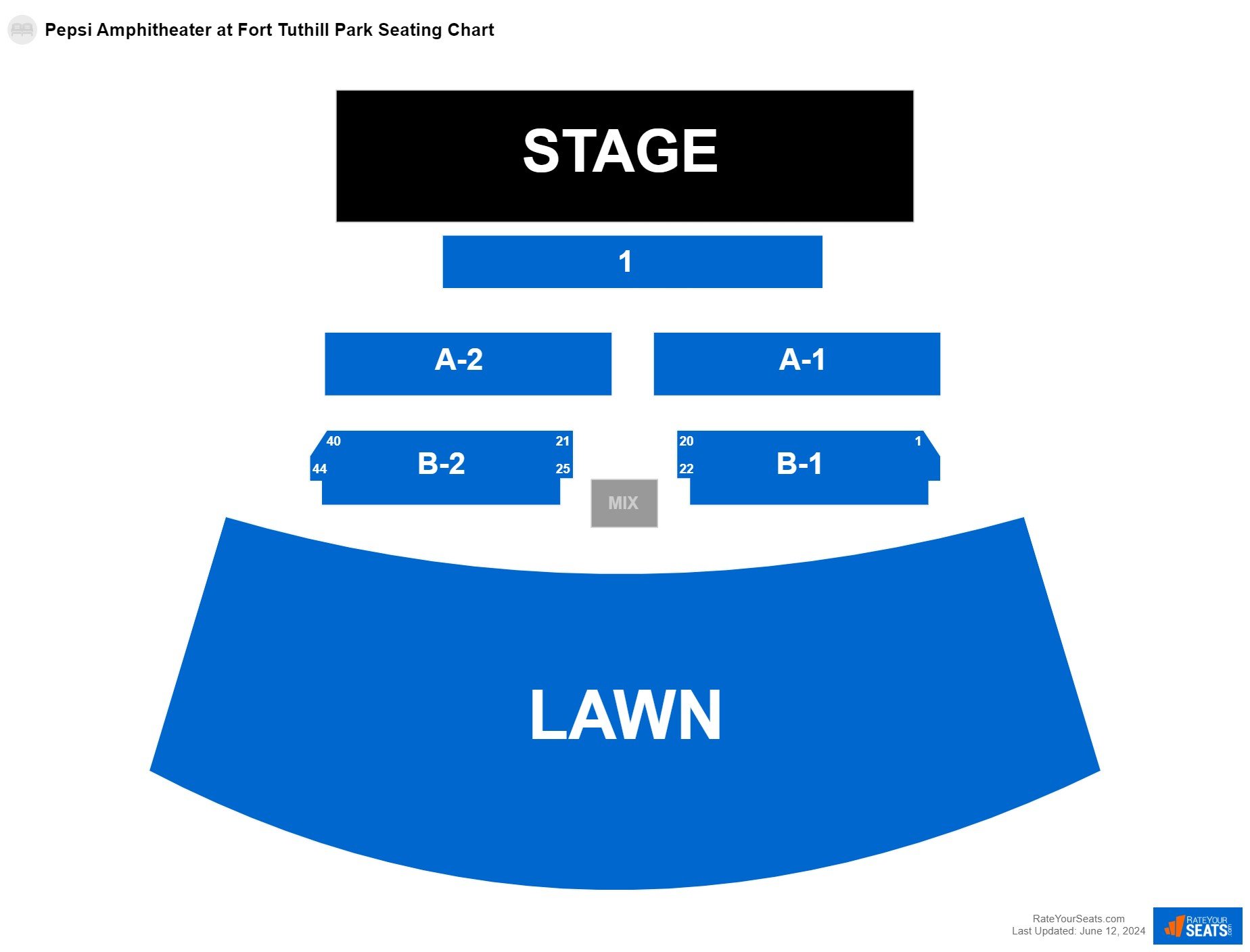 Interactive seating chart Concert seating chart at Pepsi Amphitheater at Fort Tuthill Park