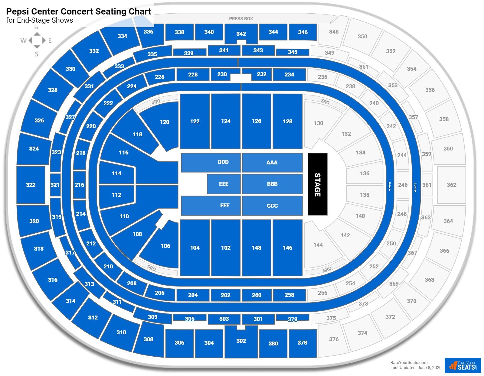 Pepsi Center Section 126 Concert Seating