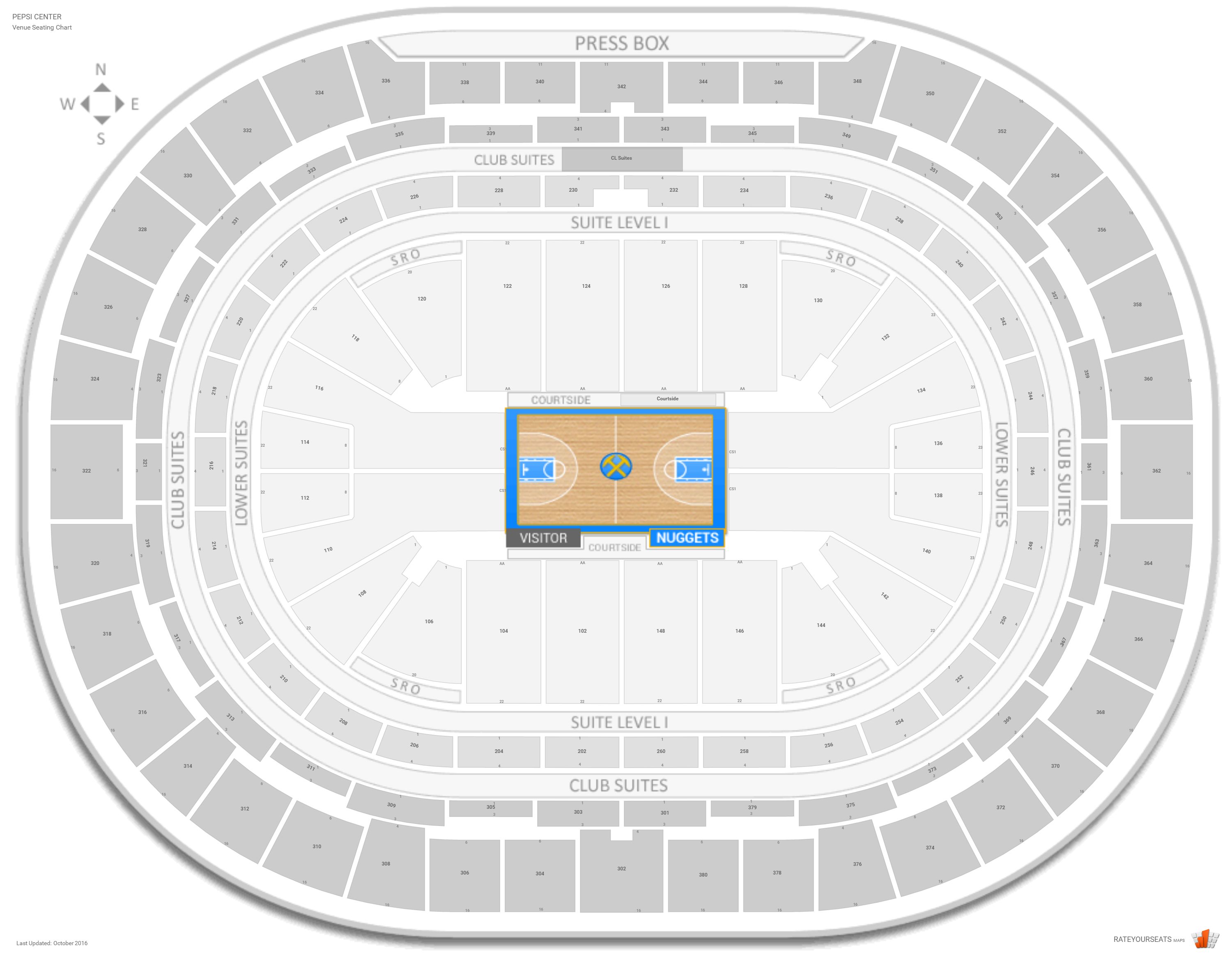 Pepsi Center Seating Chart With Rows